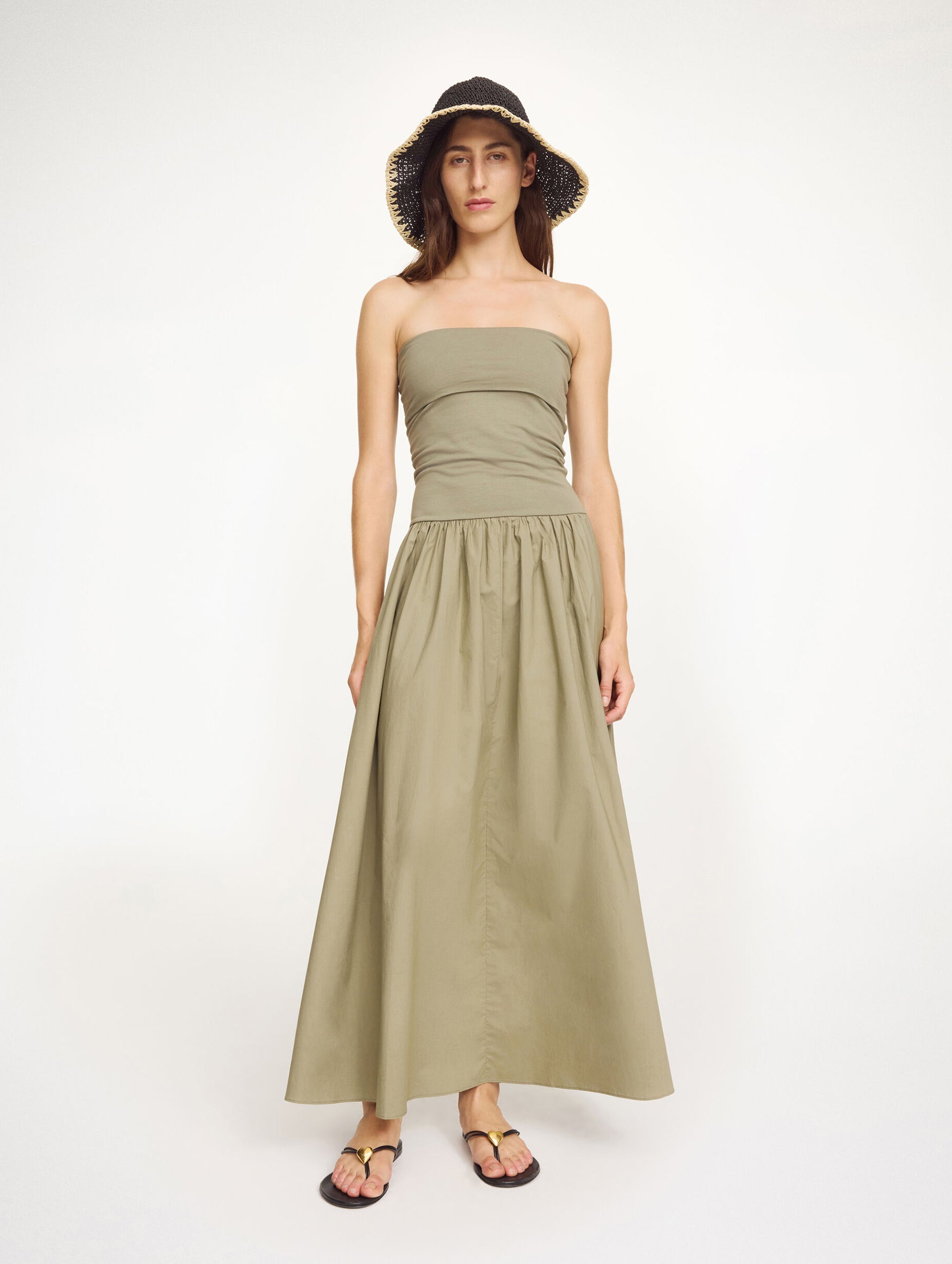 Marc Organic Cotton Maxi Dress in Deep Lichen Green