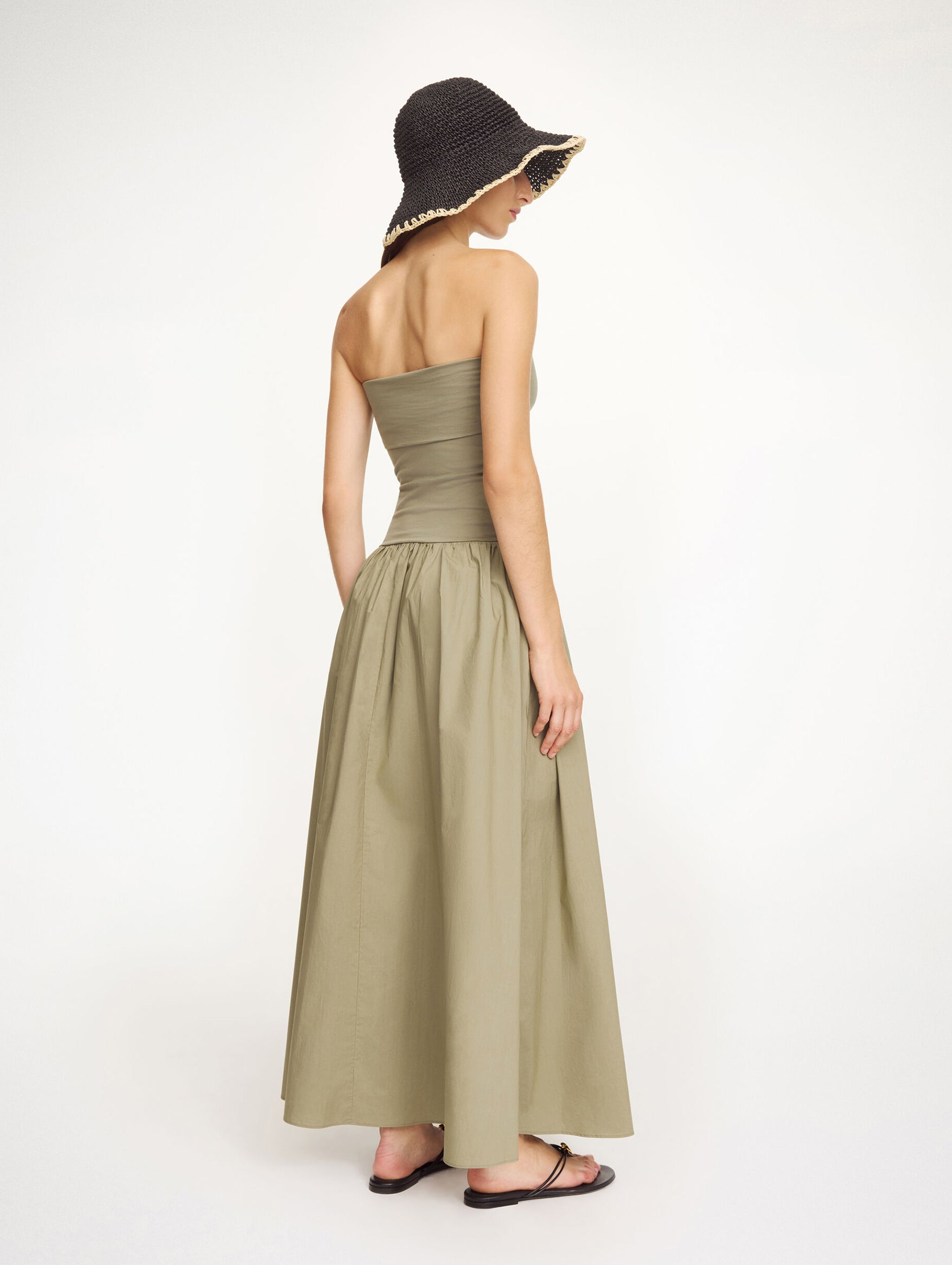 Marc Organic Cotton Maxi Dress in Deep Lichen Green