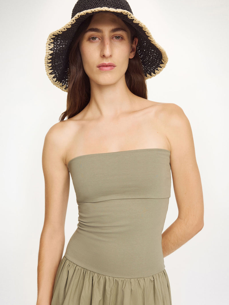 Marc Organic Cotton Maxi Dress in Deep Lichen Green