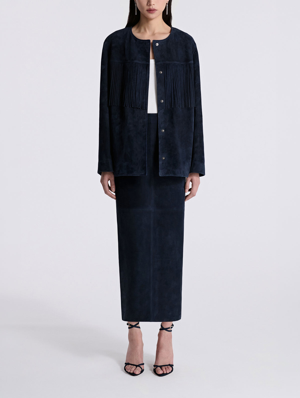 Marfa Suede Jacket in Navy