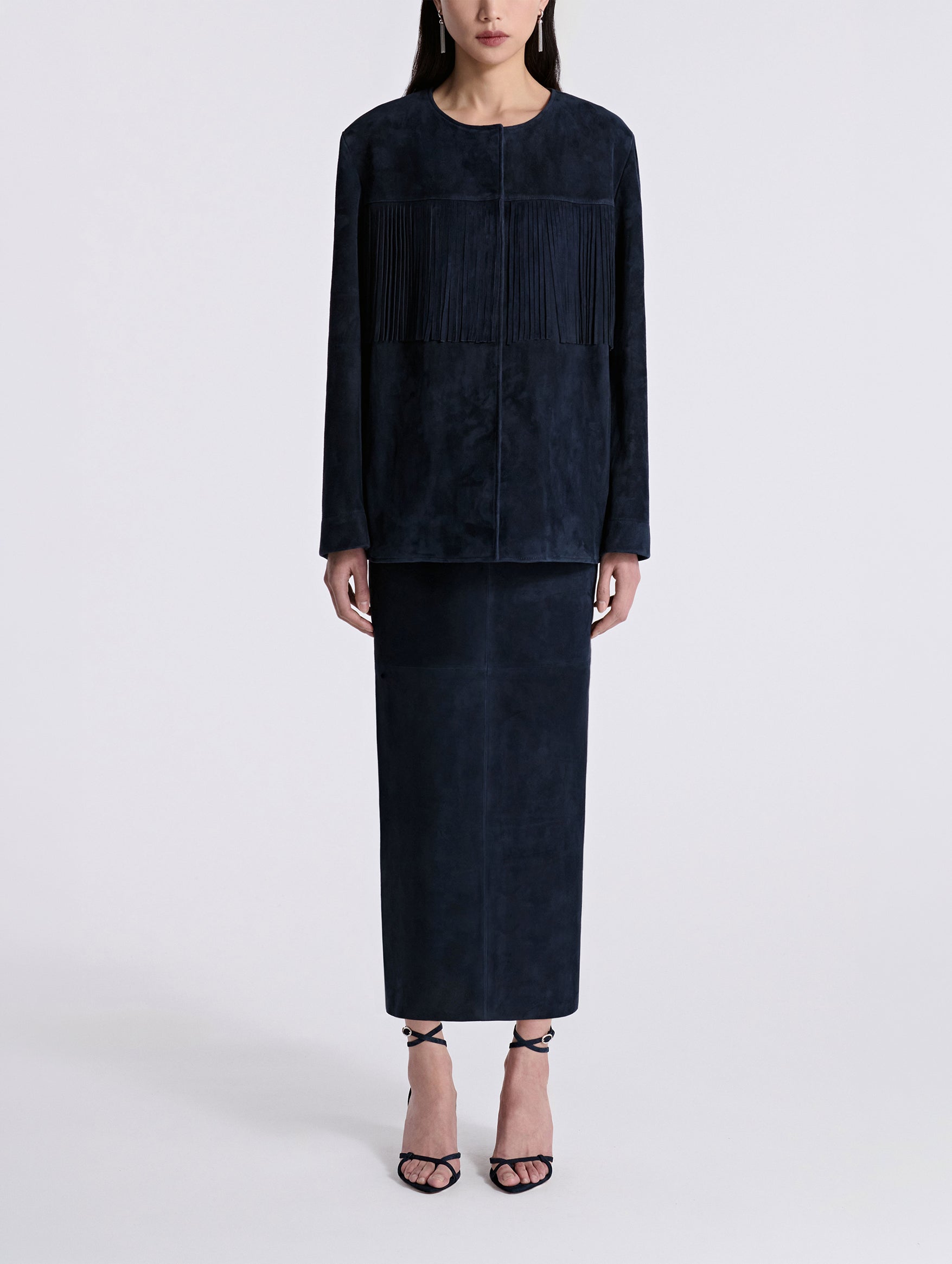 Marfa Suede Jacket in Navy