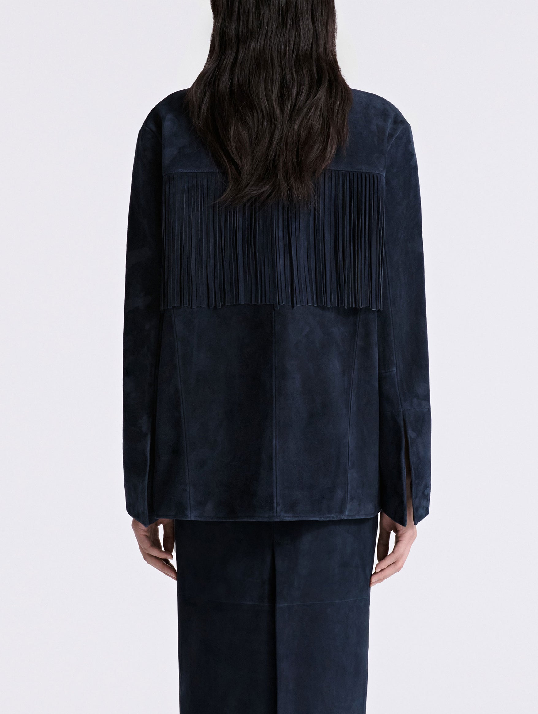 Marfa Suede Jacket in Navy
