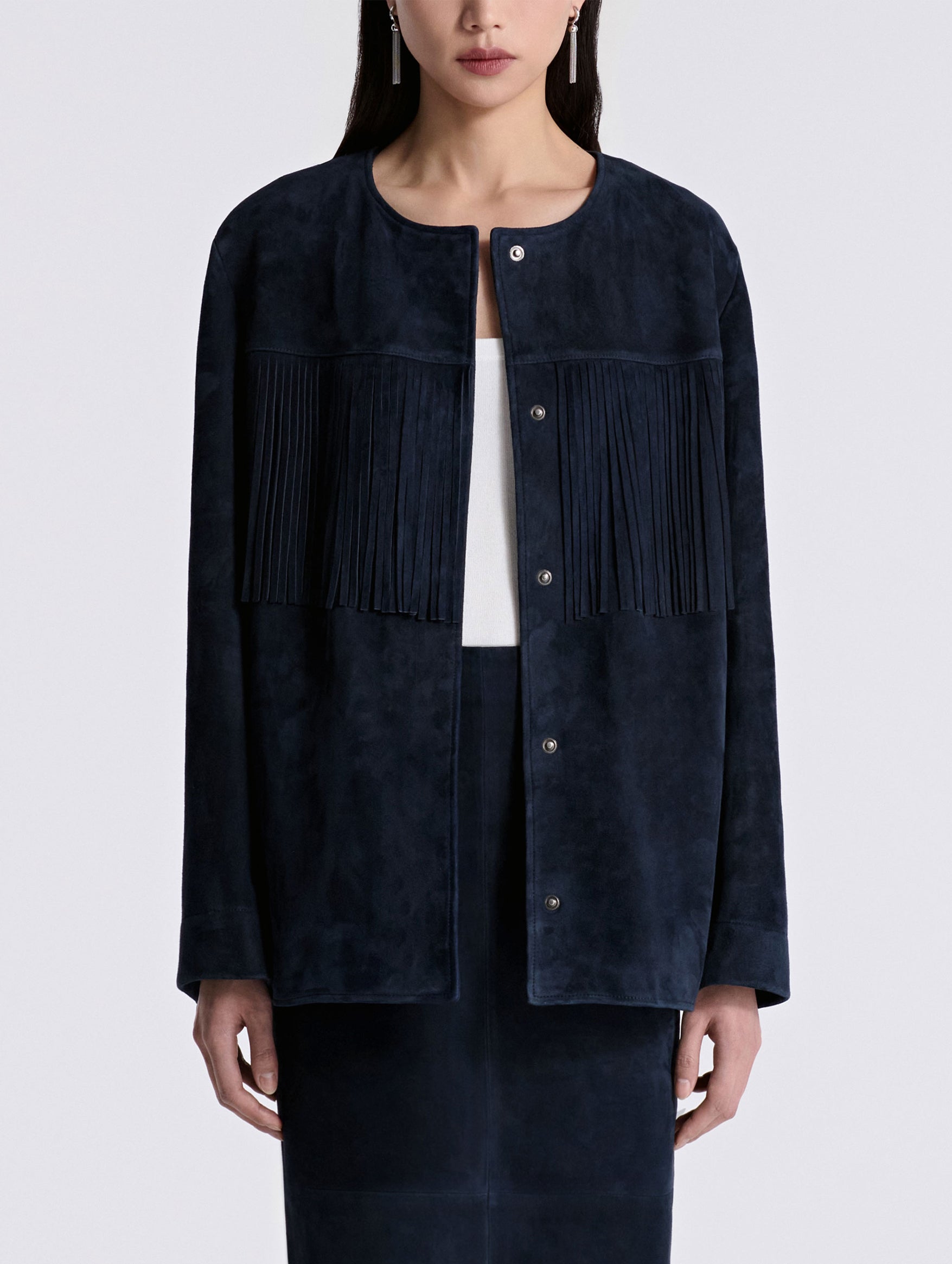 Marfa Suede Jacket in Navy