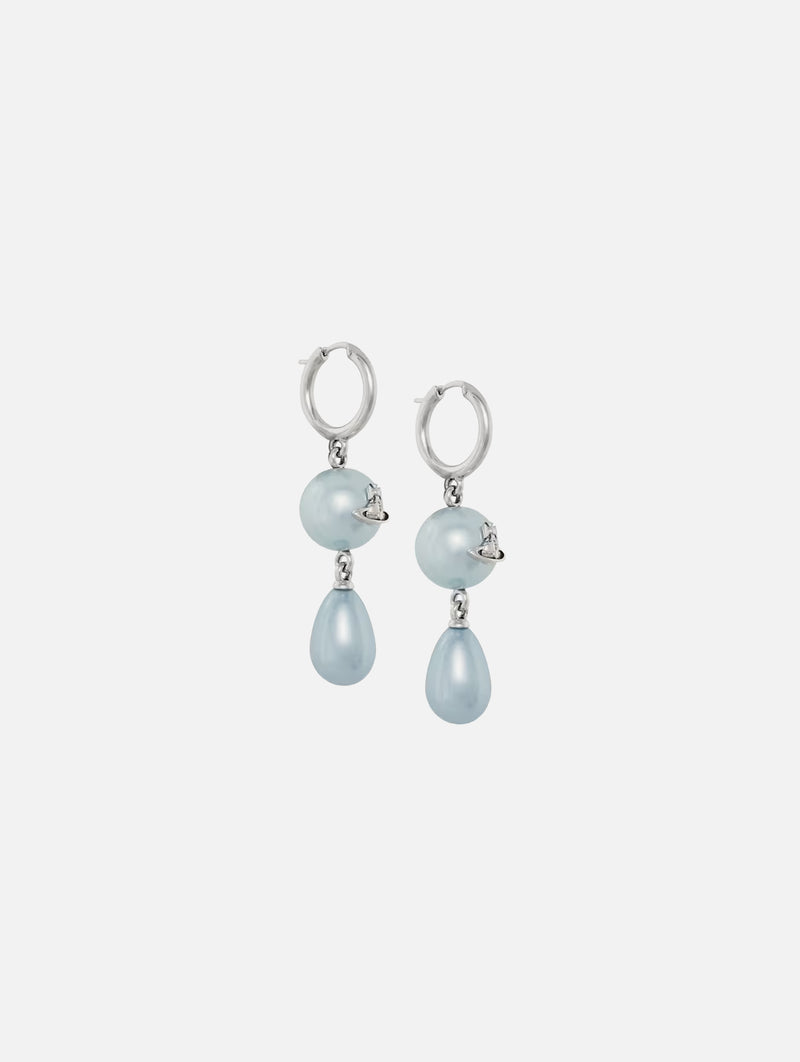 Martha Earrings in Platinum Light Blue Pearl