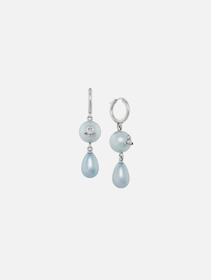 Martha Earrings in Platinum Light Blue Pearl