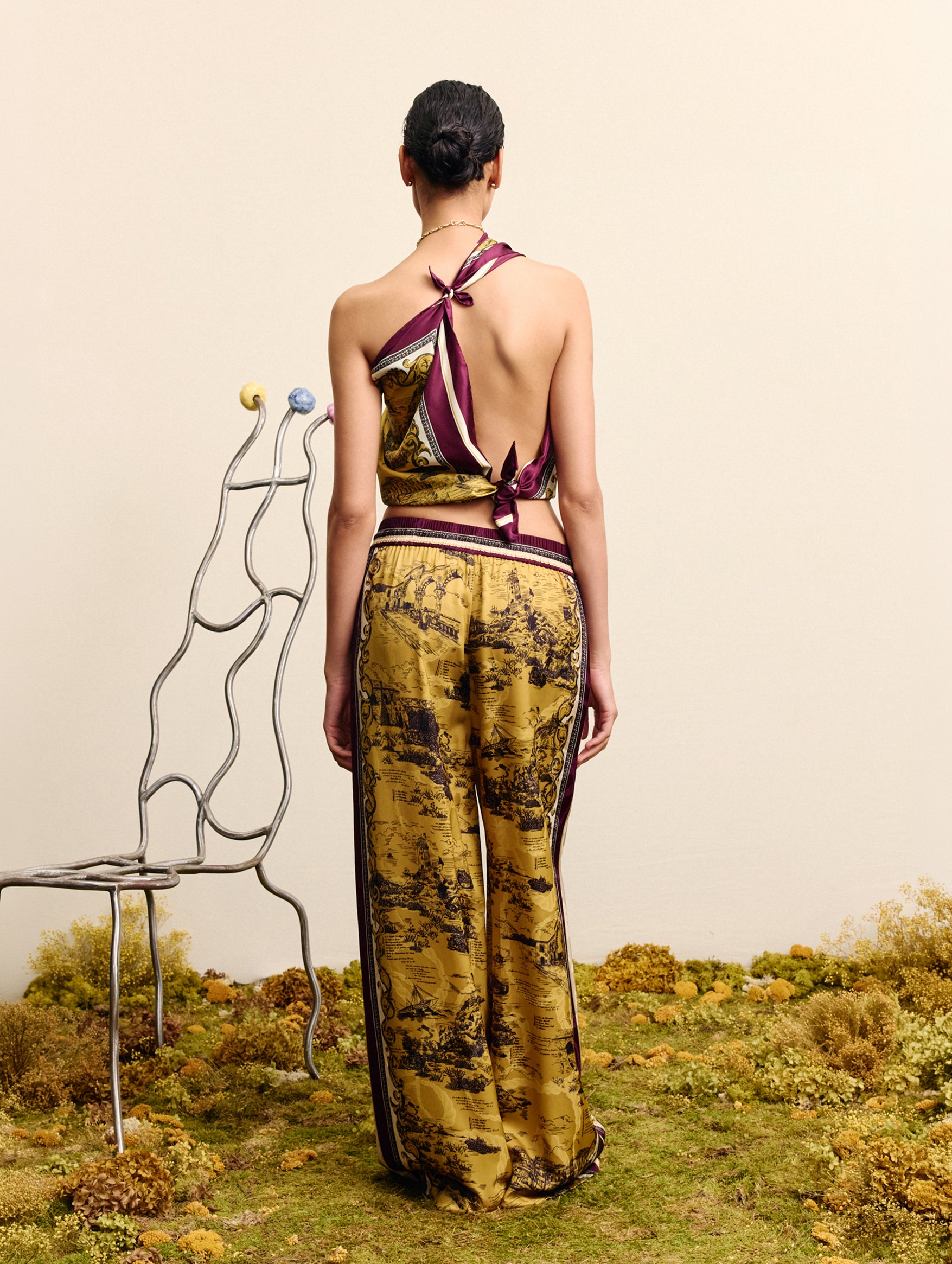 Martos Pant in Gold Print