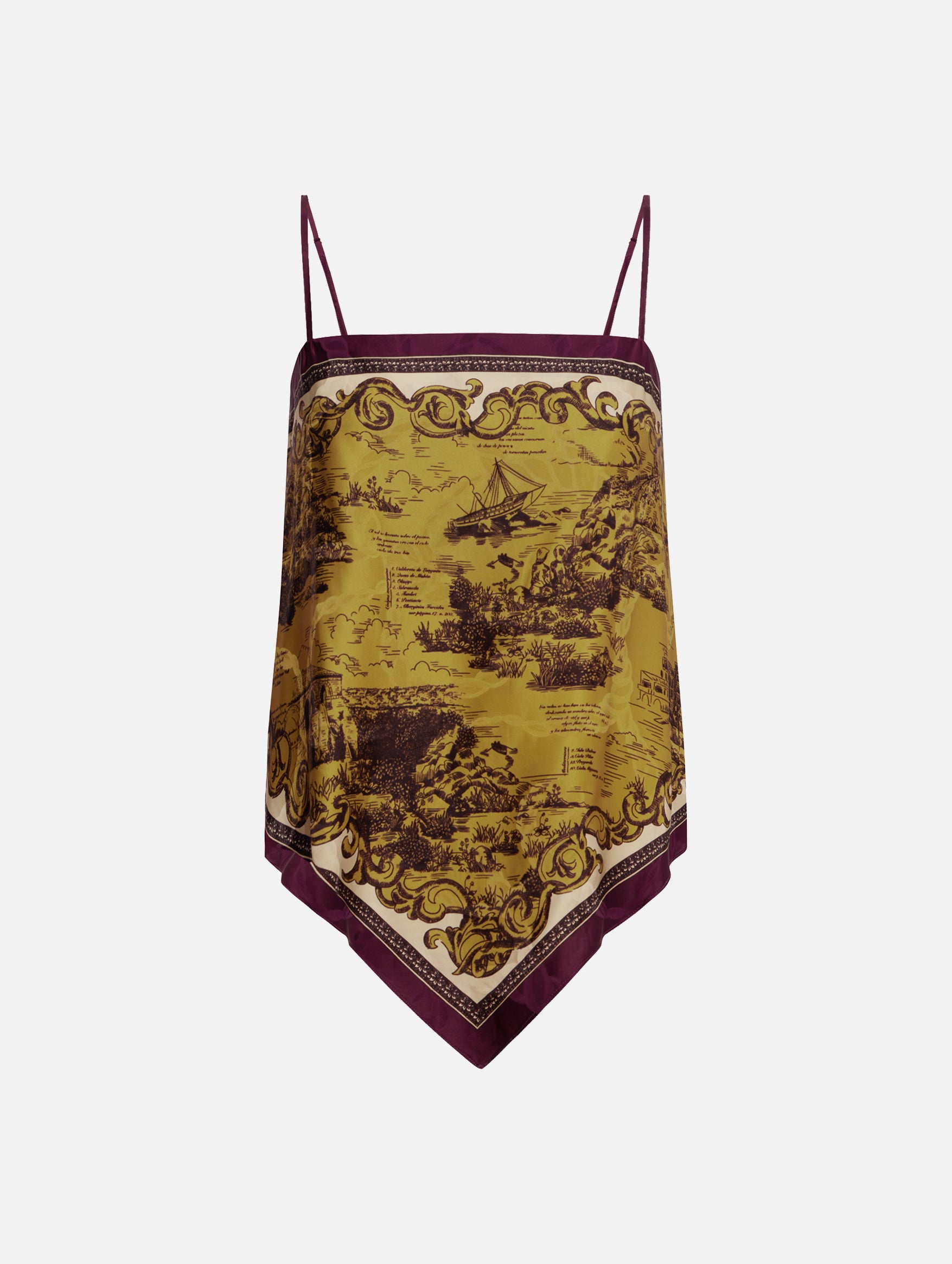 Martos Scarf Top in Gold Print