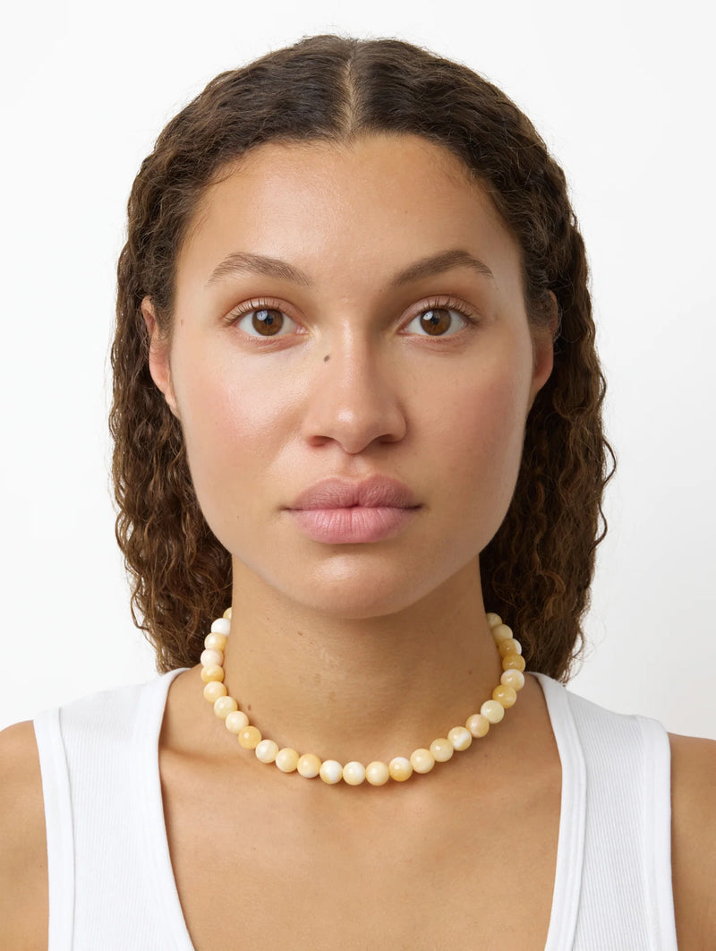 The Mary Necklace in Beige Topaz