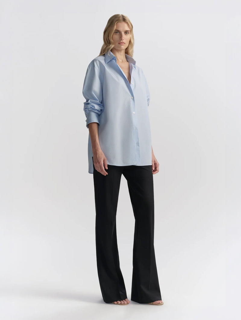 Mason Relaxed Cotton Shirt in French Blue