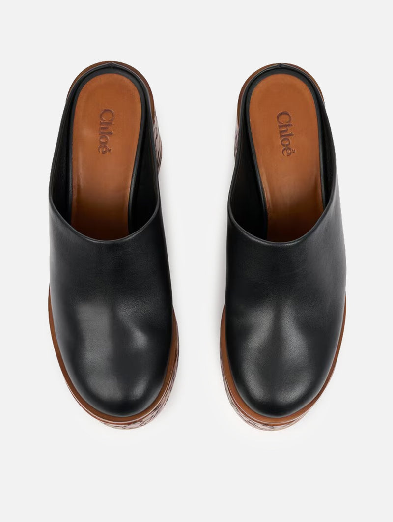 Maxime Wedge Mule in Black
