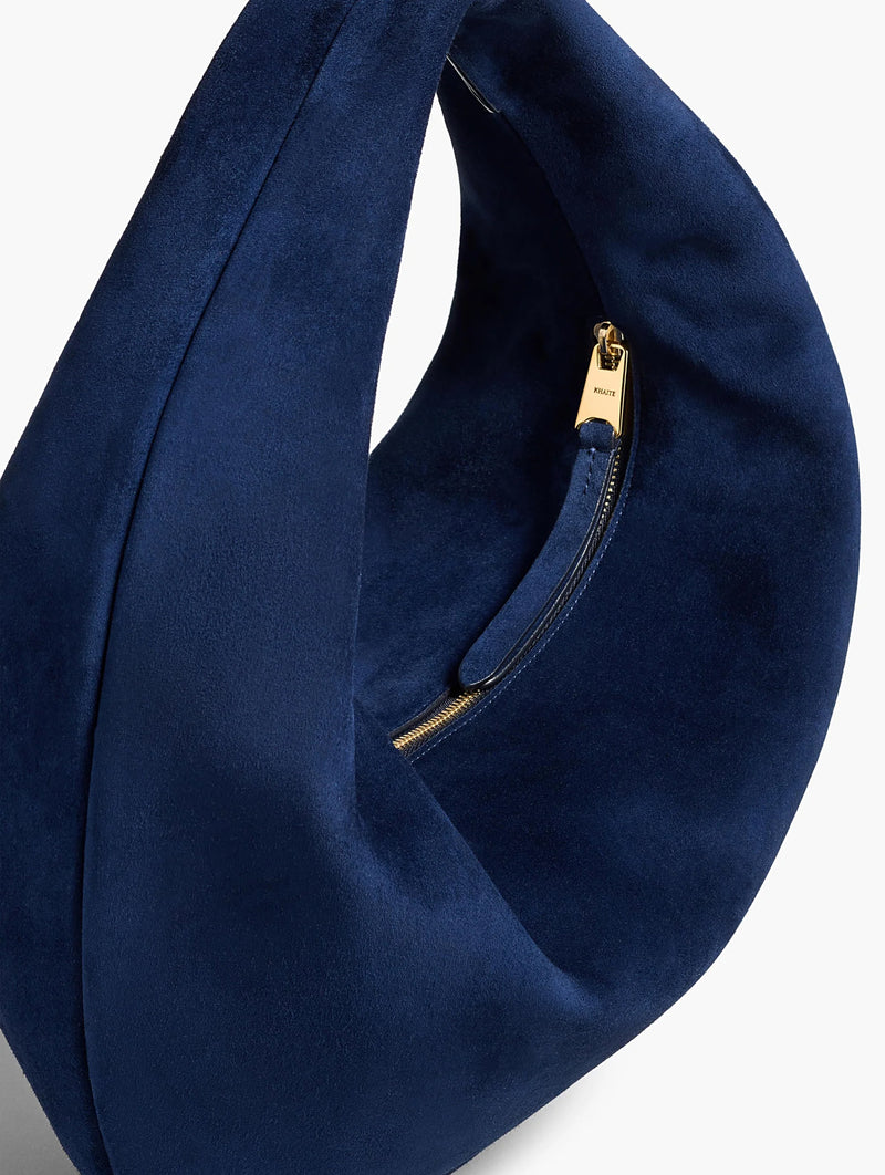 Medium Olivia Hobo Bag in Midnight Suede