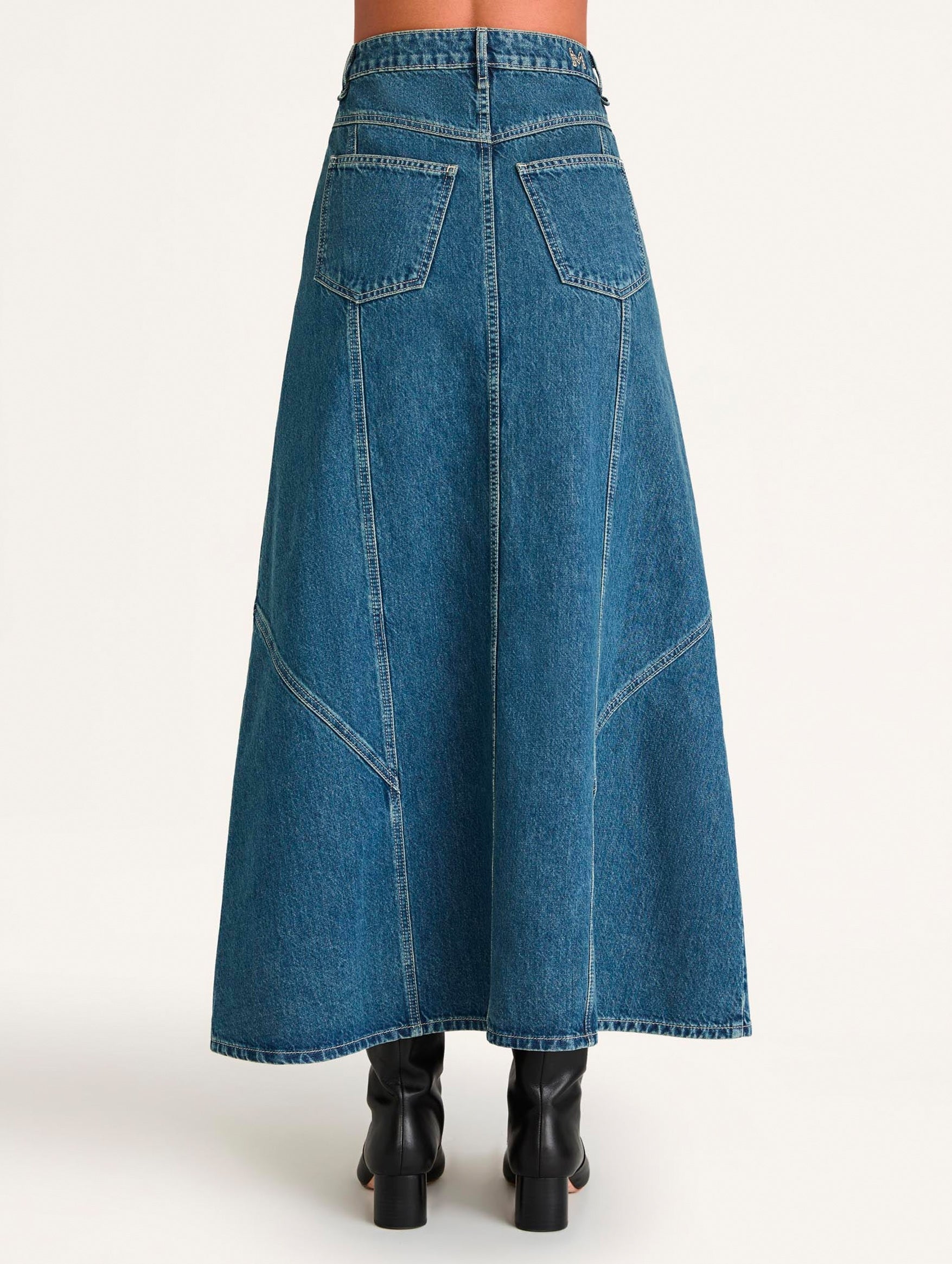 Melody Skirt in Mid-Blue Wash