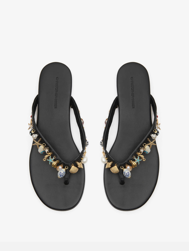 Memento Charm Flip Flop in Black