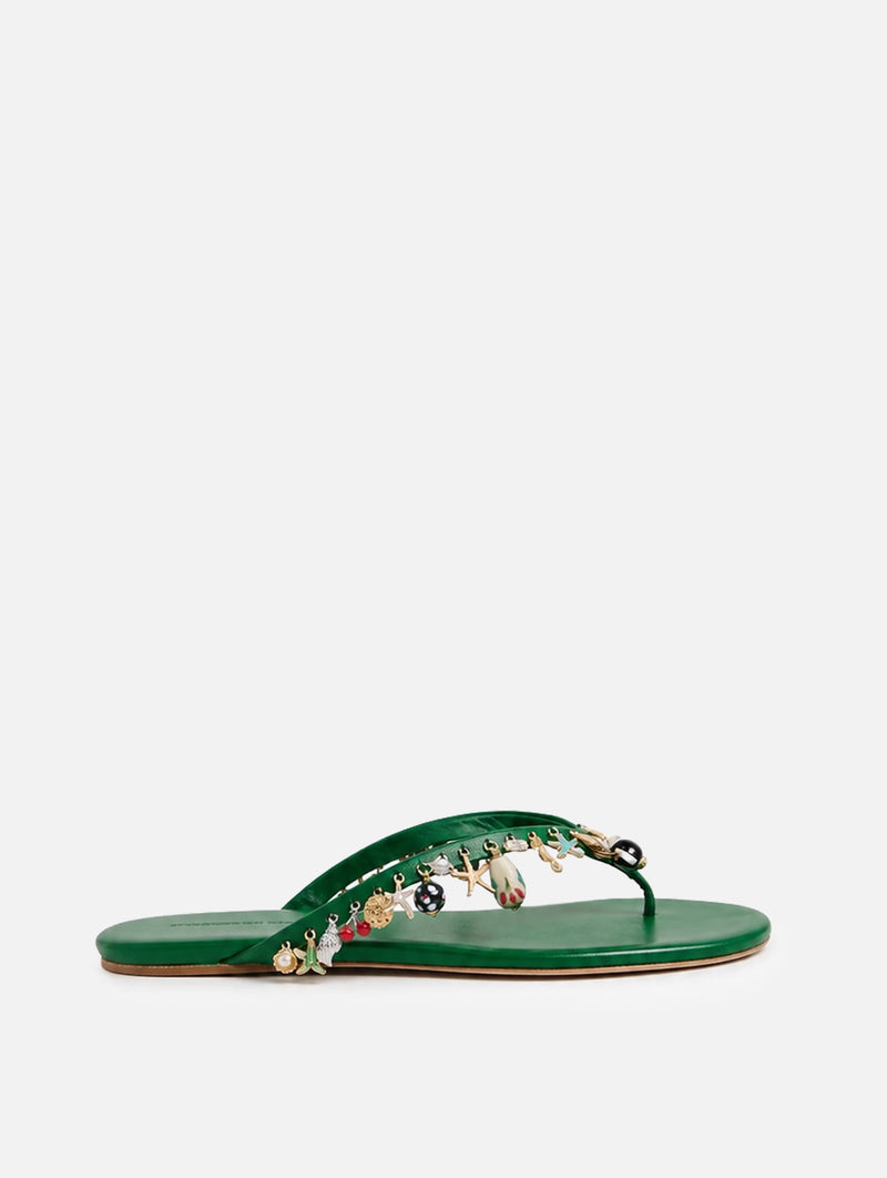 Memento Charm Flip Flop in Malachite