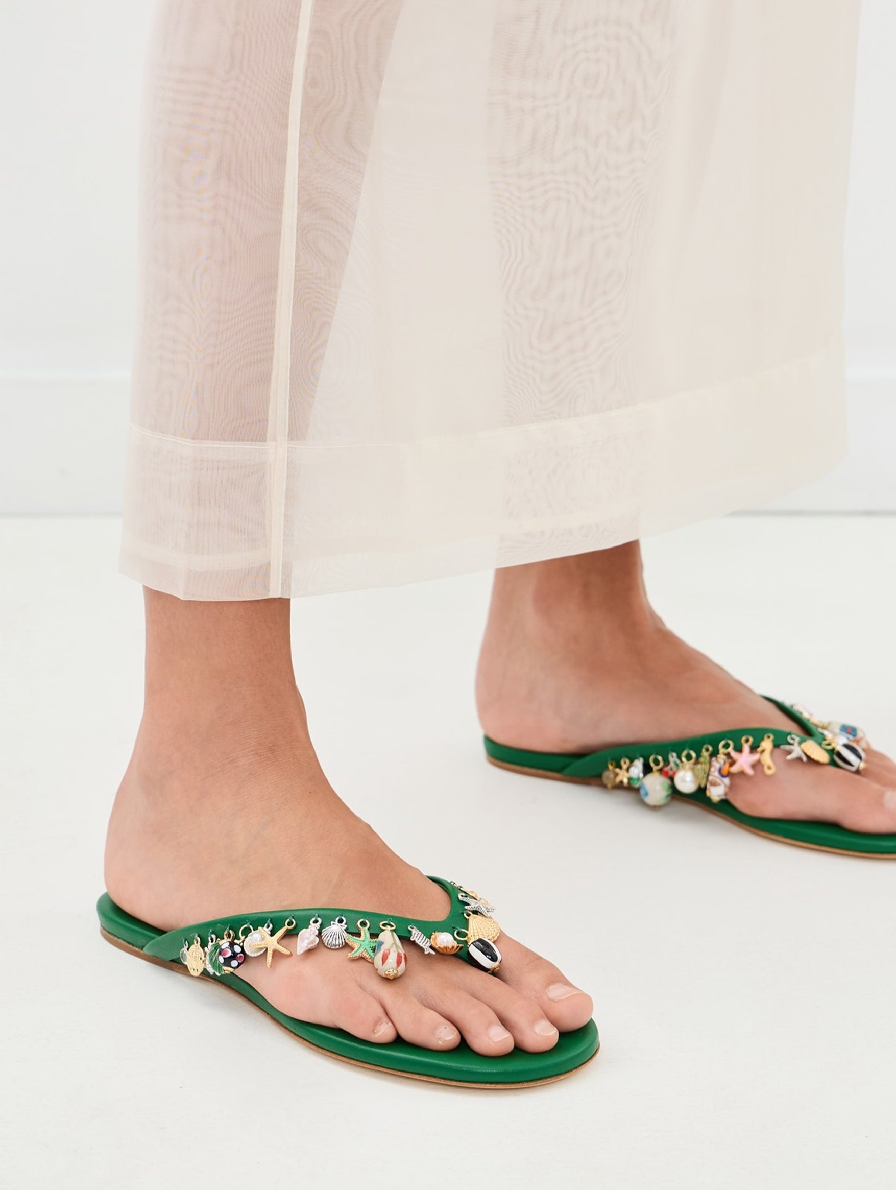 Memento Charm Flip Flop in Malachite