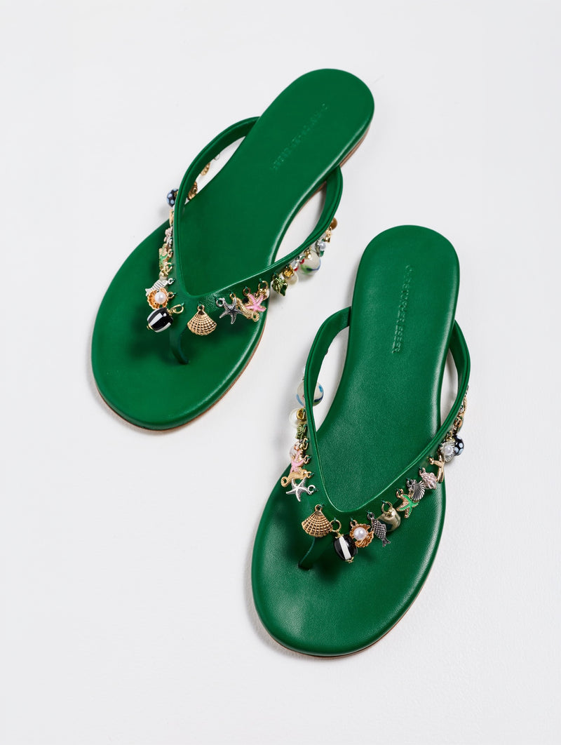 Memento Charm Flip Flop in Malachite