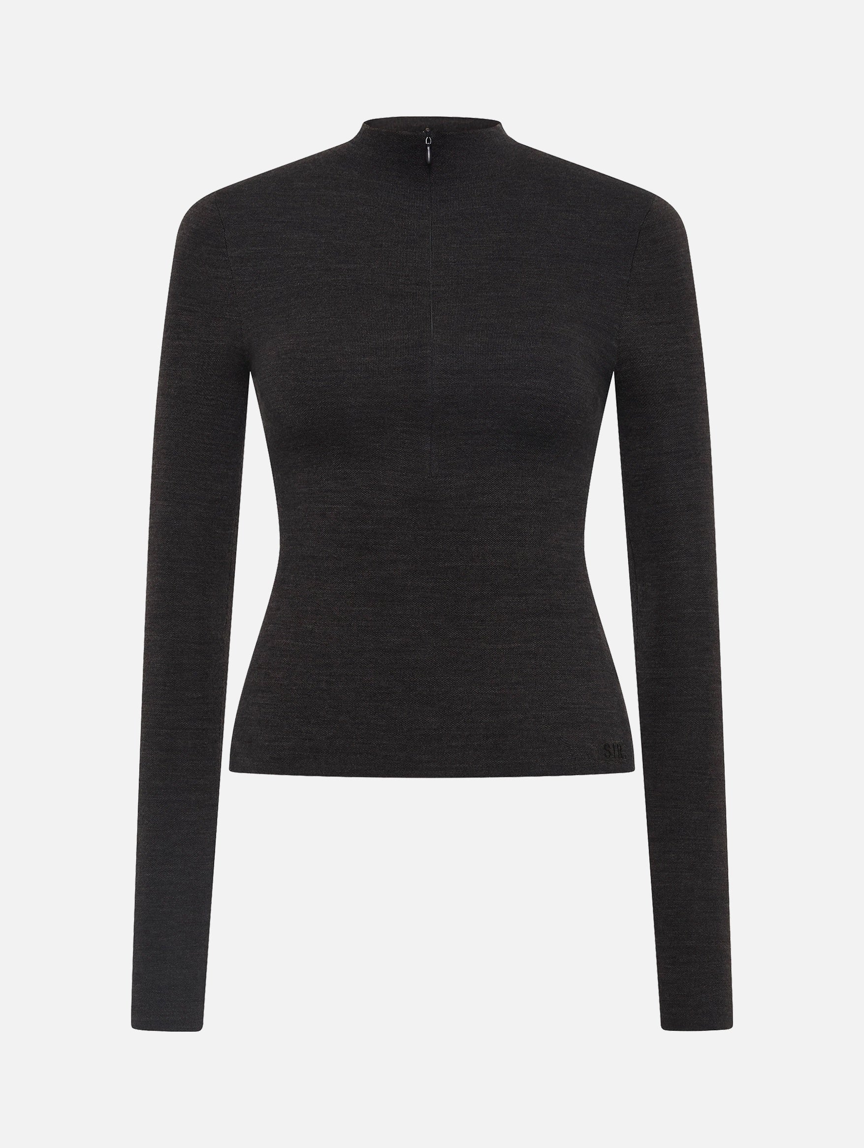 Mikkel Zip Long Sleeve Top in Marle
