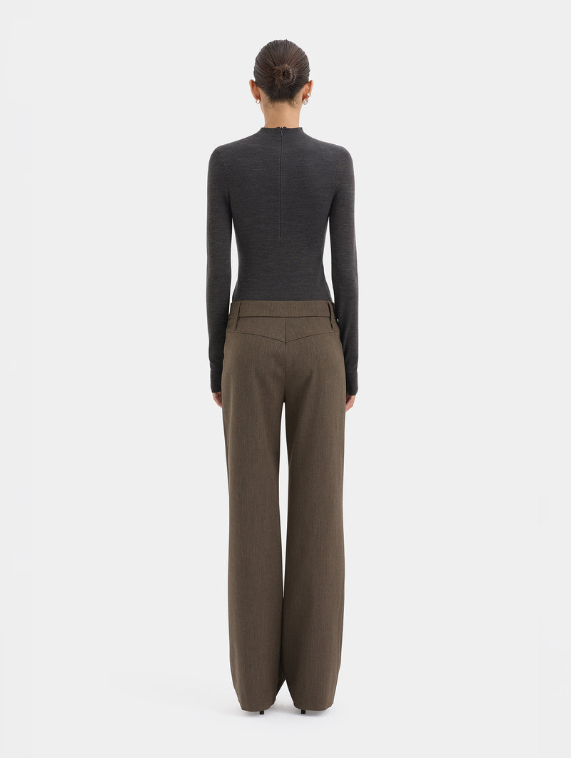 Mikkel Zip Long Sleeve Top in Marle