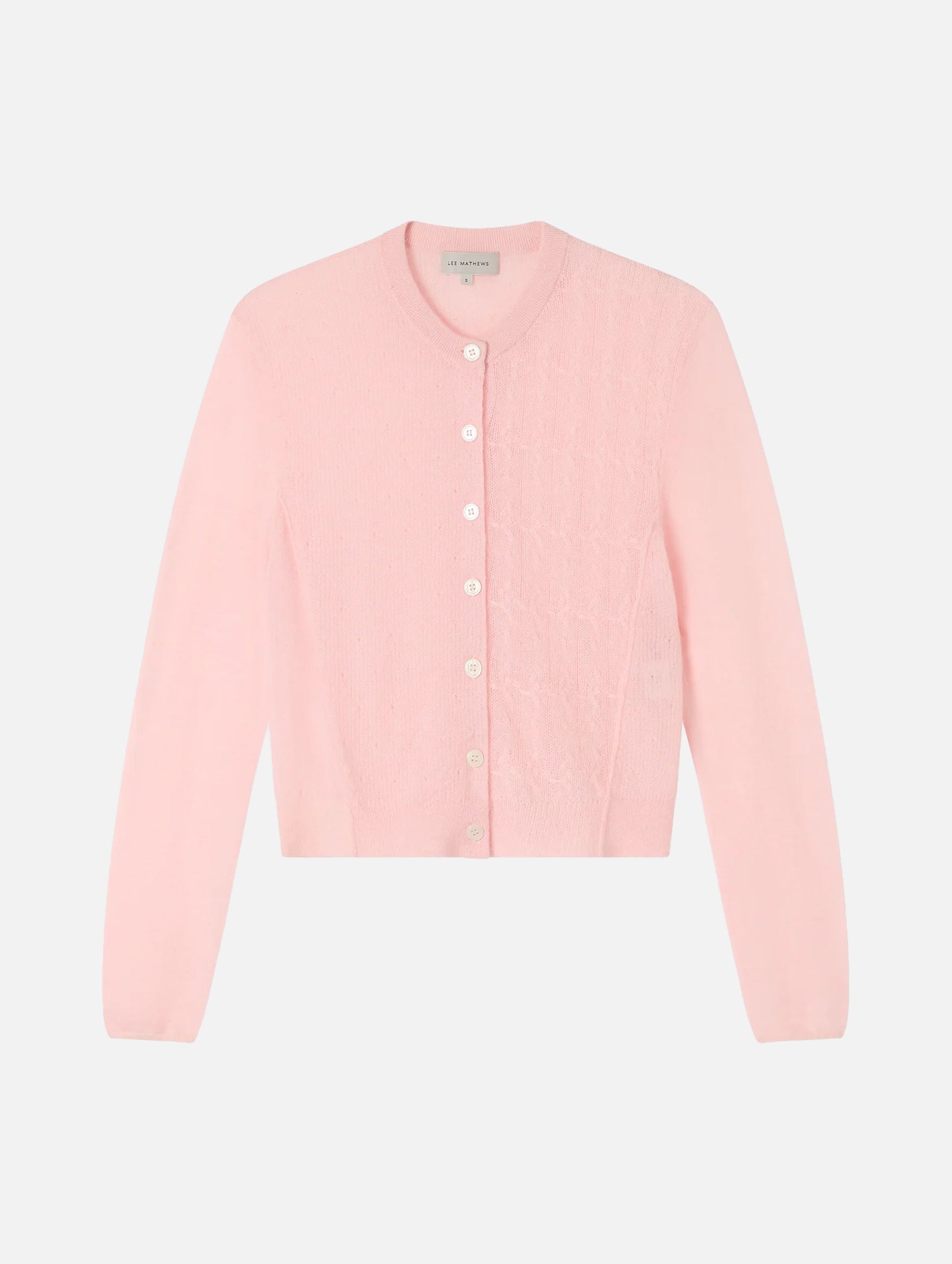 Mila Contrast Cardigan in Baby Pink