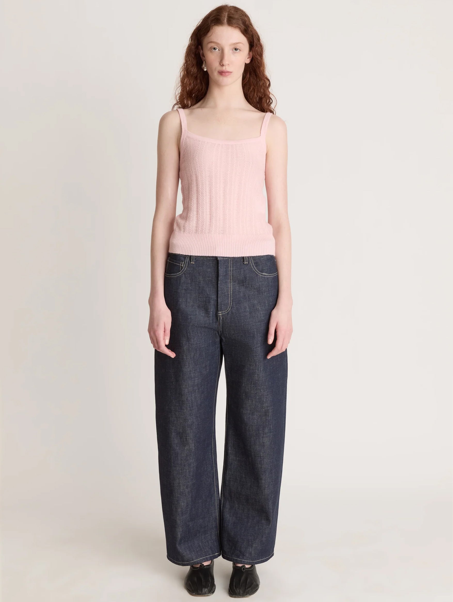 Mila Pointelle Cami in Baby Pink