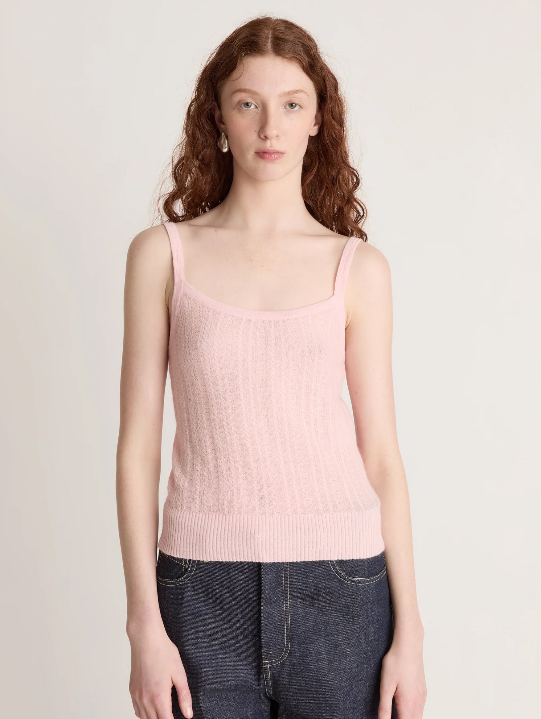 Mila Pointelle Cami in Baby Pink