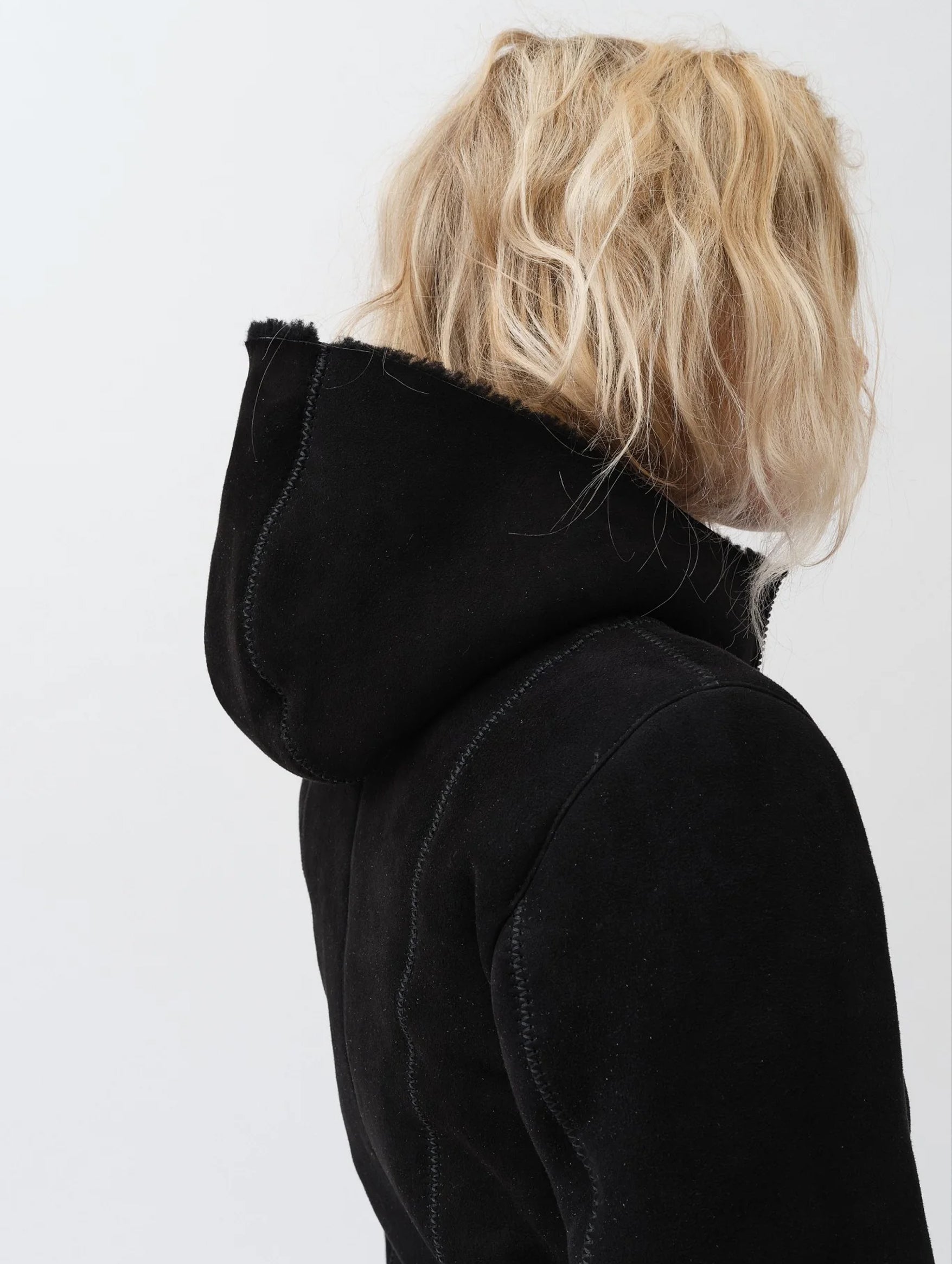 Milena Jacket in Black Shearling