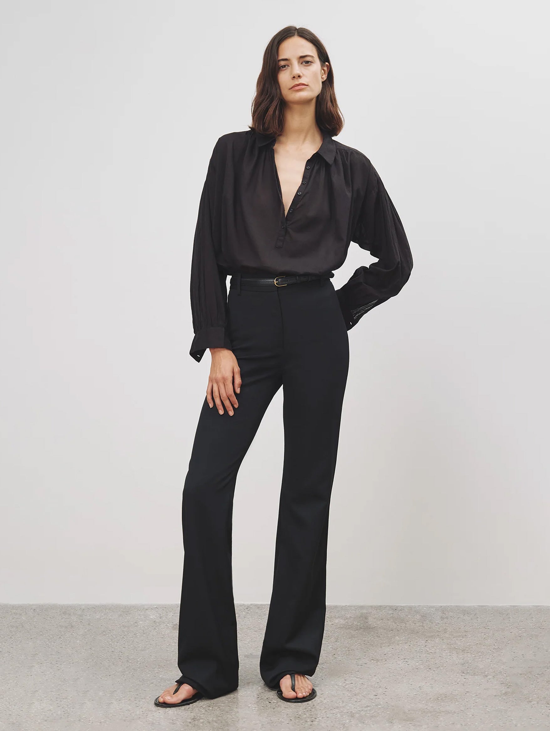 Miles Cotton Blouse in Black