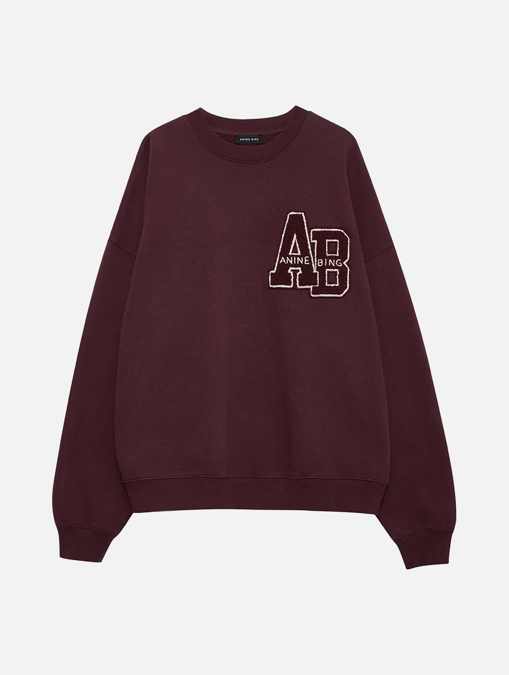 Miles Letterman Sweatshirt in Dark Burgundy