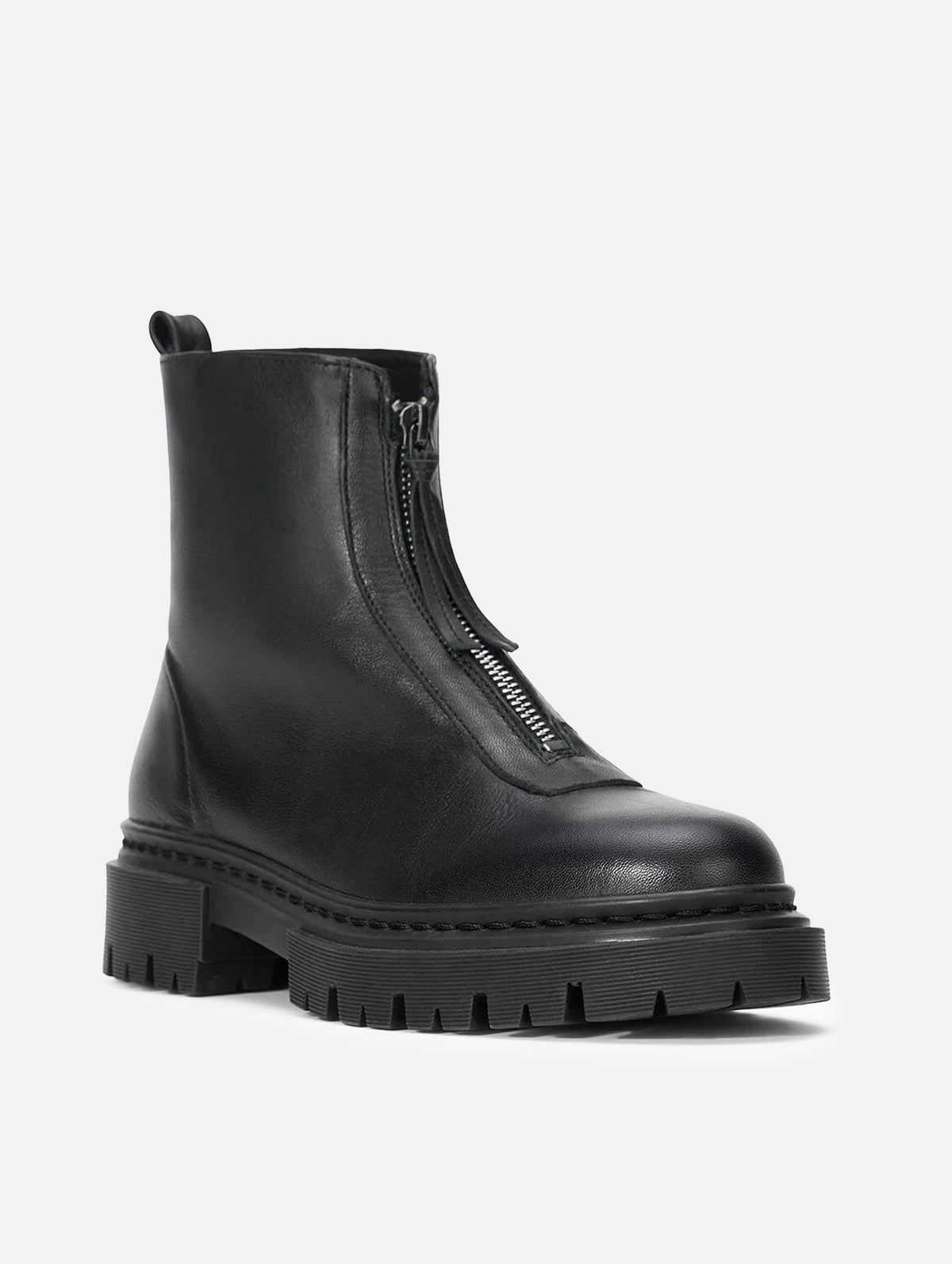 Miles Zip Ankle Boot in Black
