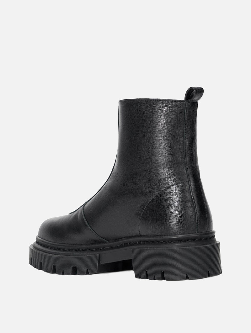 Miles Zip Ankle Boot in Black
