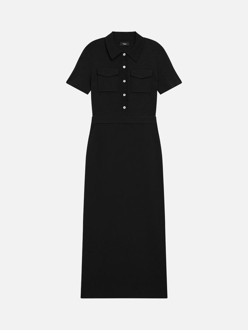 Military Midi Dress in Black