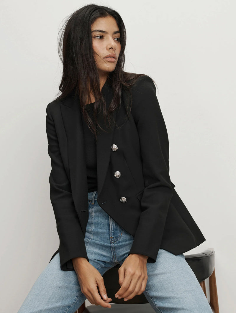 Miller Dickey Blazer in Black with Silver Buttons
