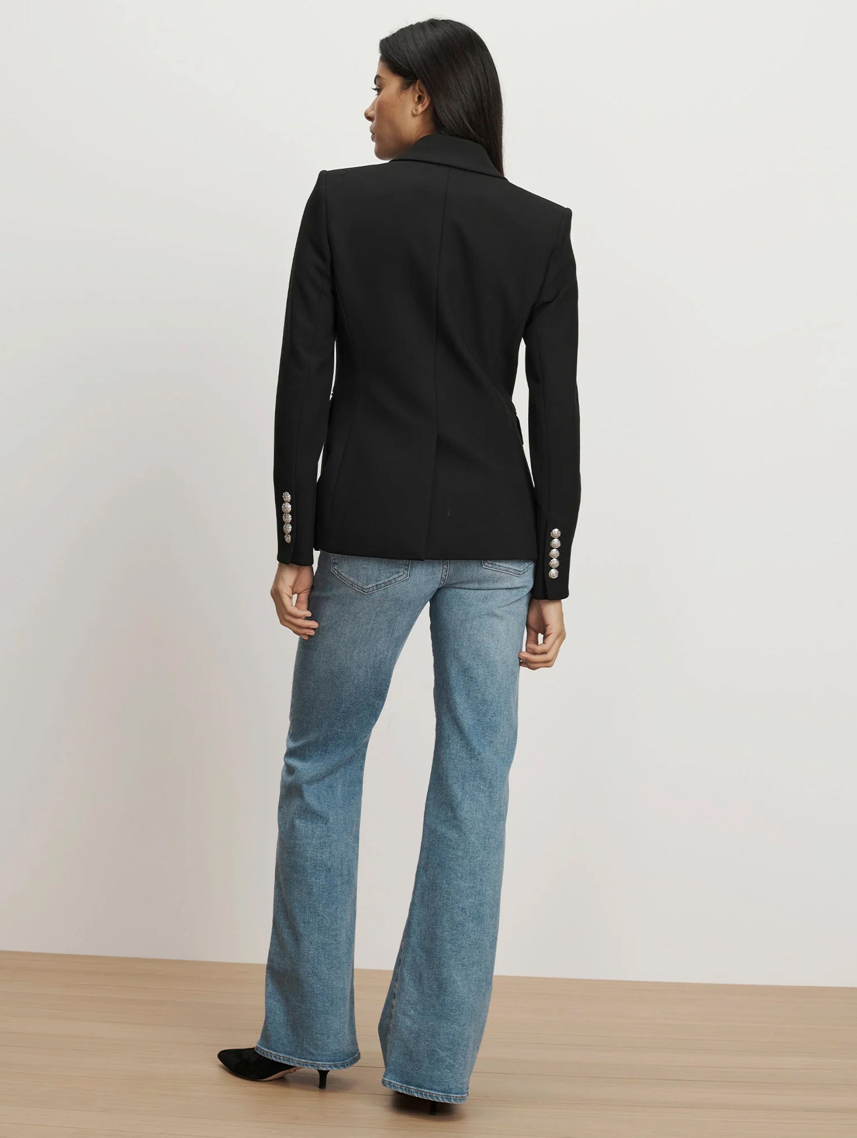 Miller Dickey Blazer in Black with Silver Buttons