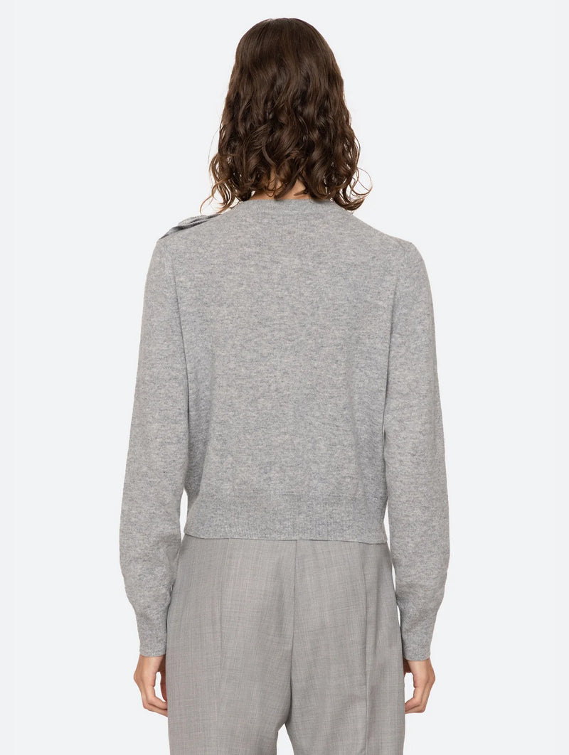 Minette Flower Cardigan in Grey Grey