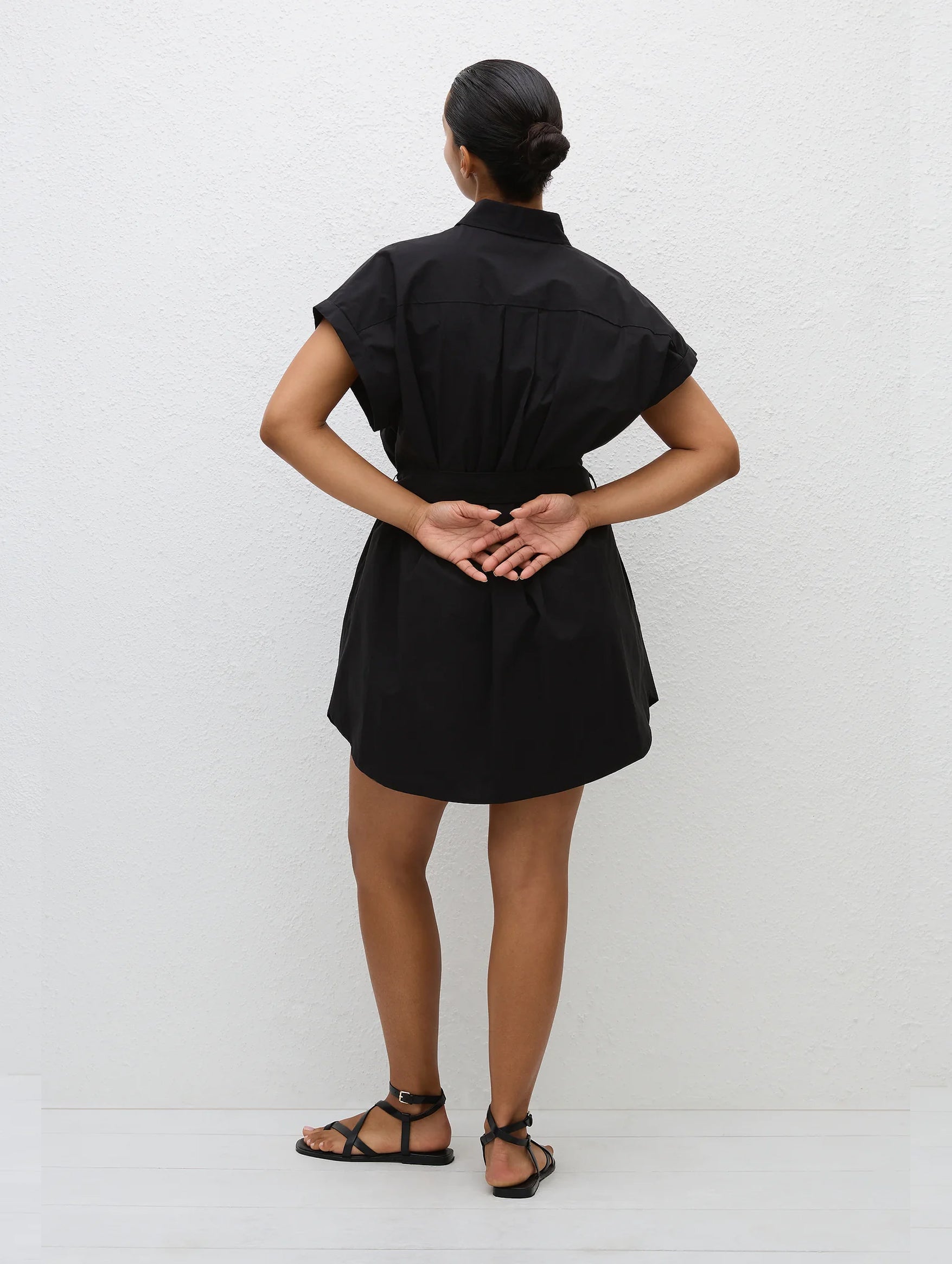 Mini Shirt Dress in Black