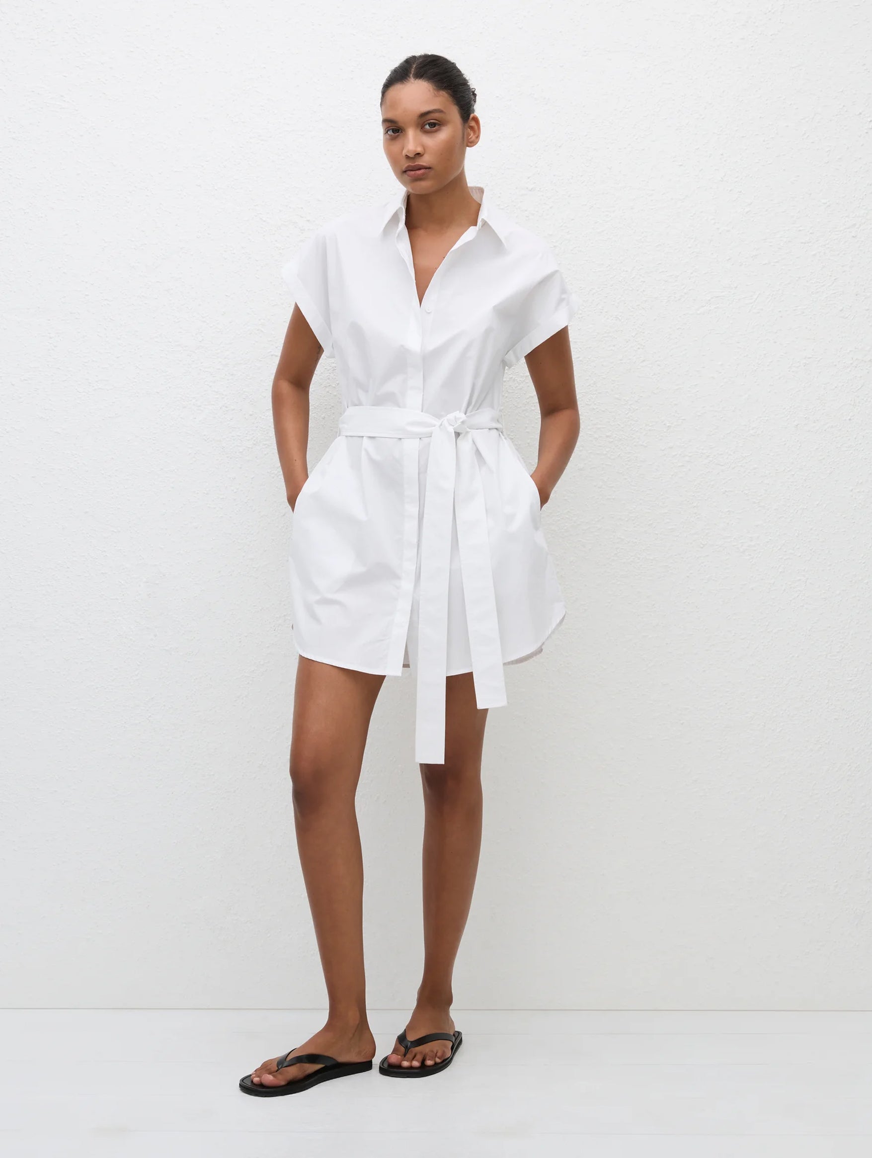 Mini Shirt Dress in White