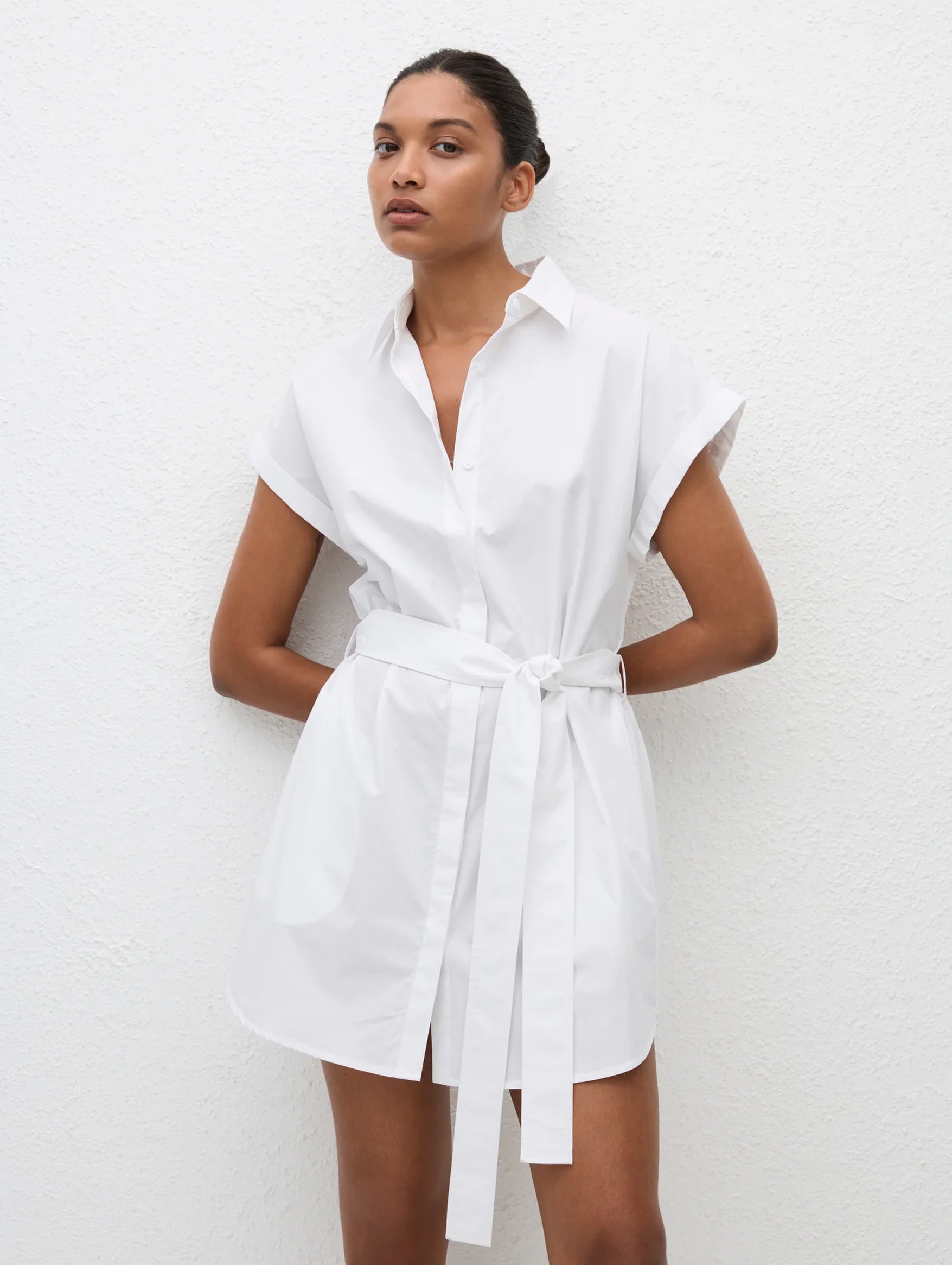 Mini Shirt Dress in White