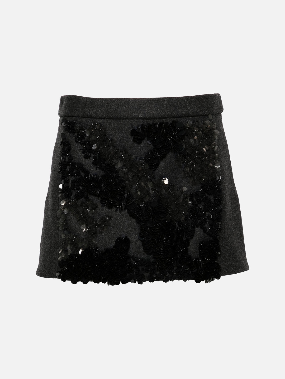 Sequined Mélange-effect Mini Skirt in Black