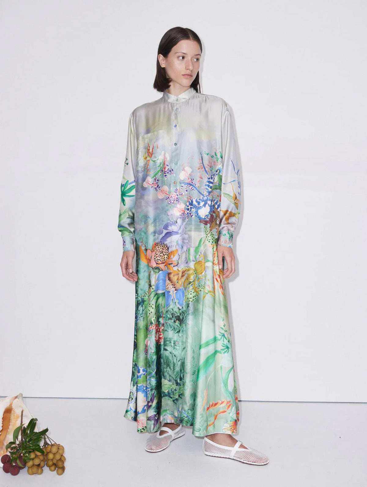 Mirage Silk Shirtdress in Multi