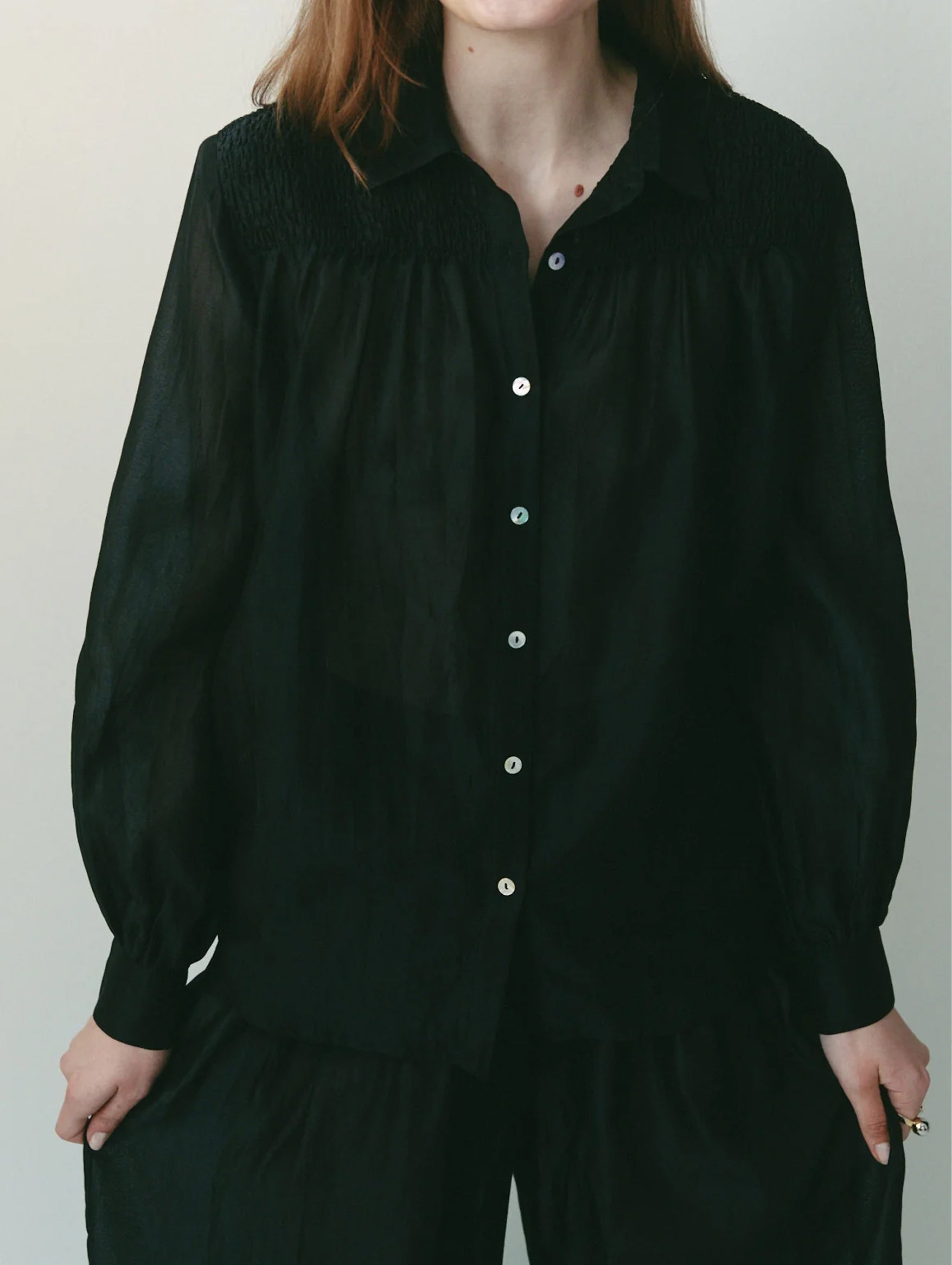 Monet Blouse in Ebony