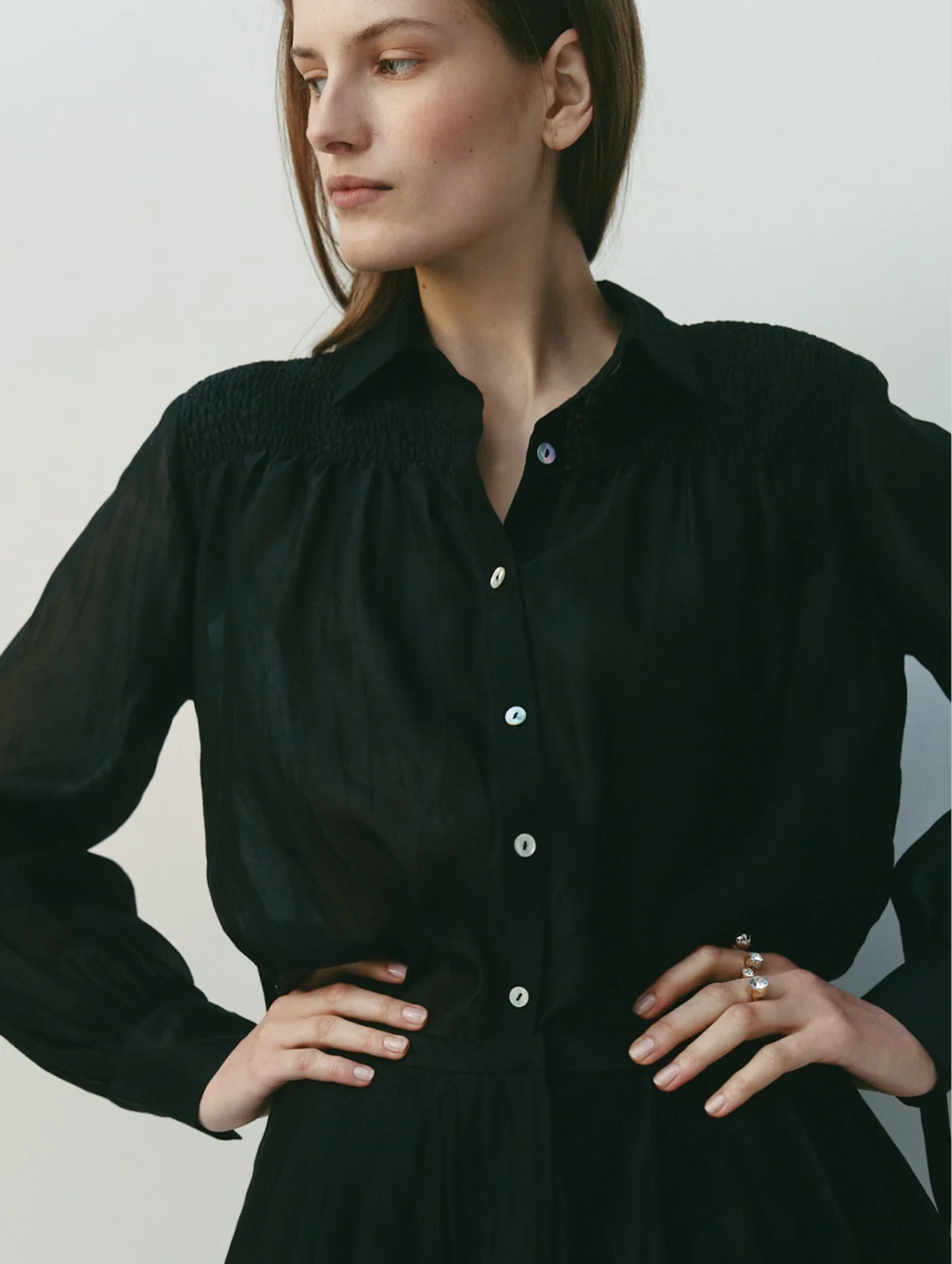 Monet Blouse in Ebony