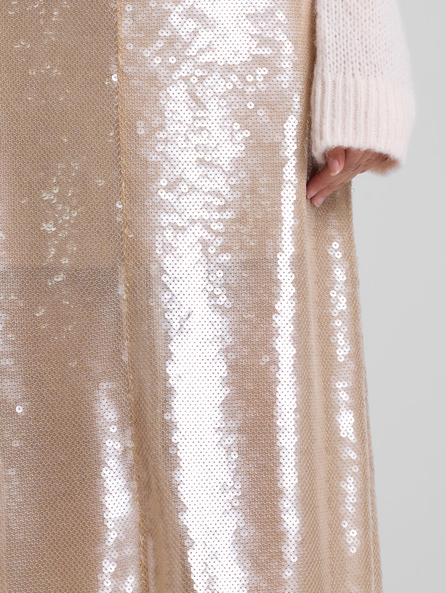 Monroe Soft Sequin Skirt in Clear