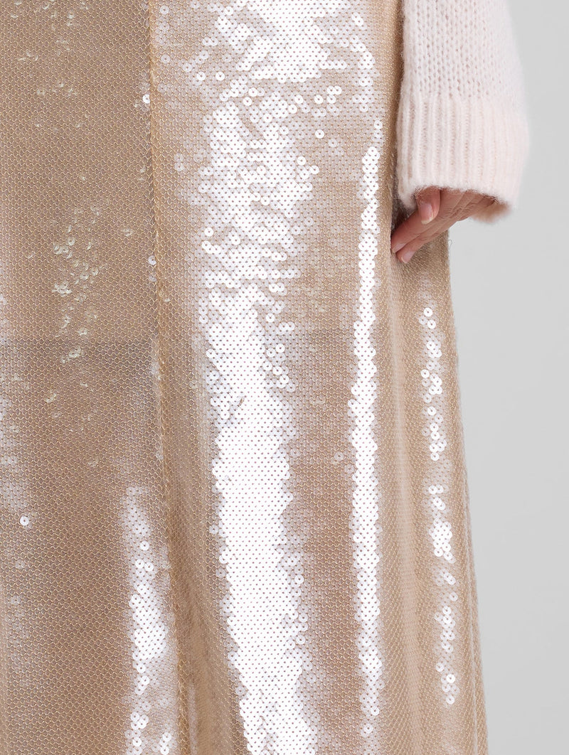 Monroe Soft Sequin Skirt in Clear