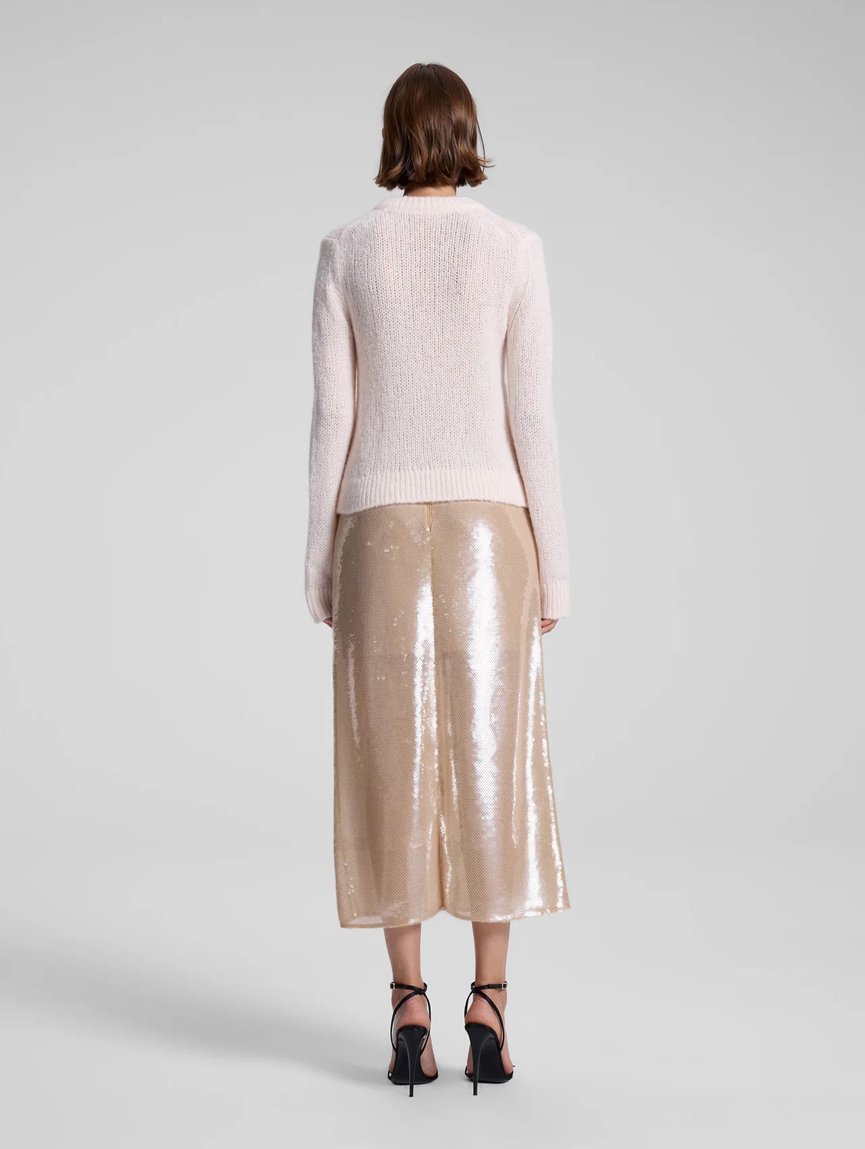 Monroe Soft Sequin Skirt in Clear