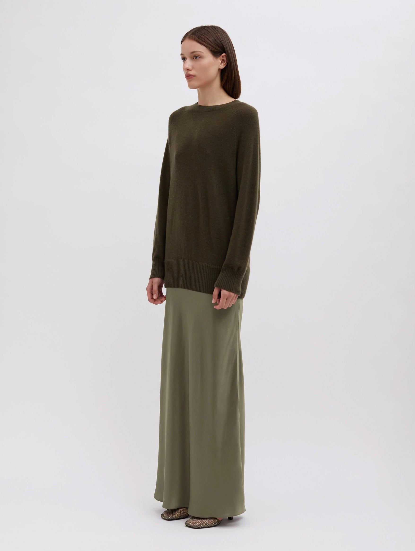 Monument Long Dress in Khaki