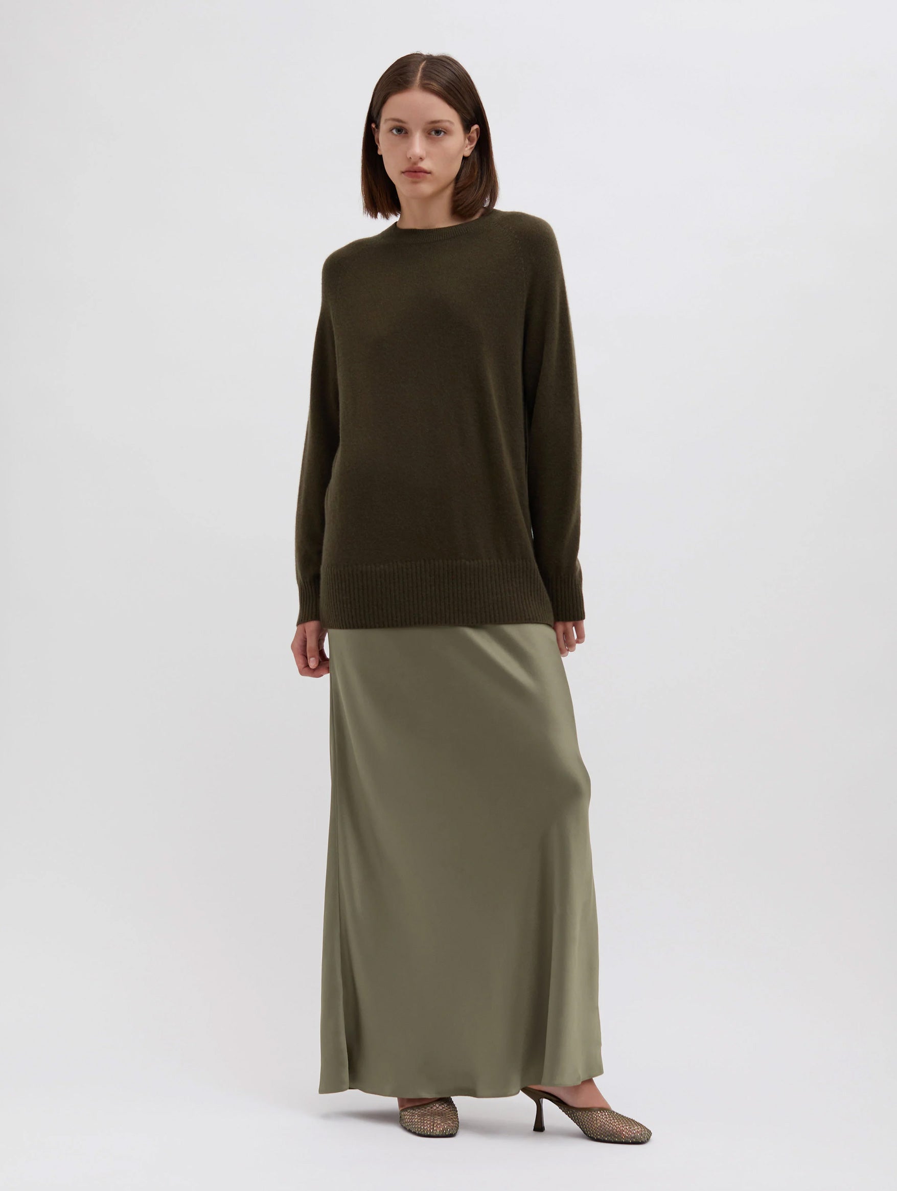 Monument Long Dress in Khaki