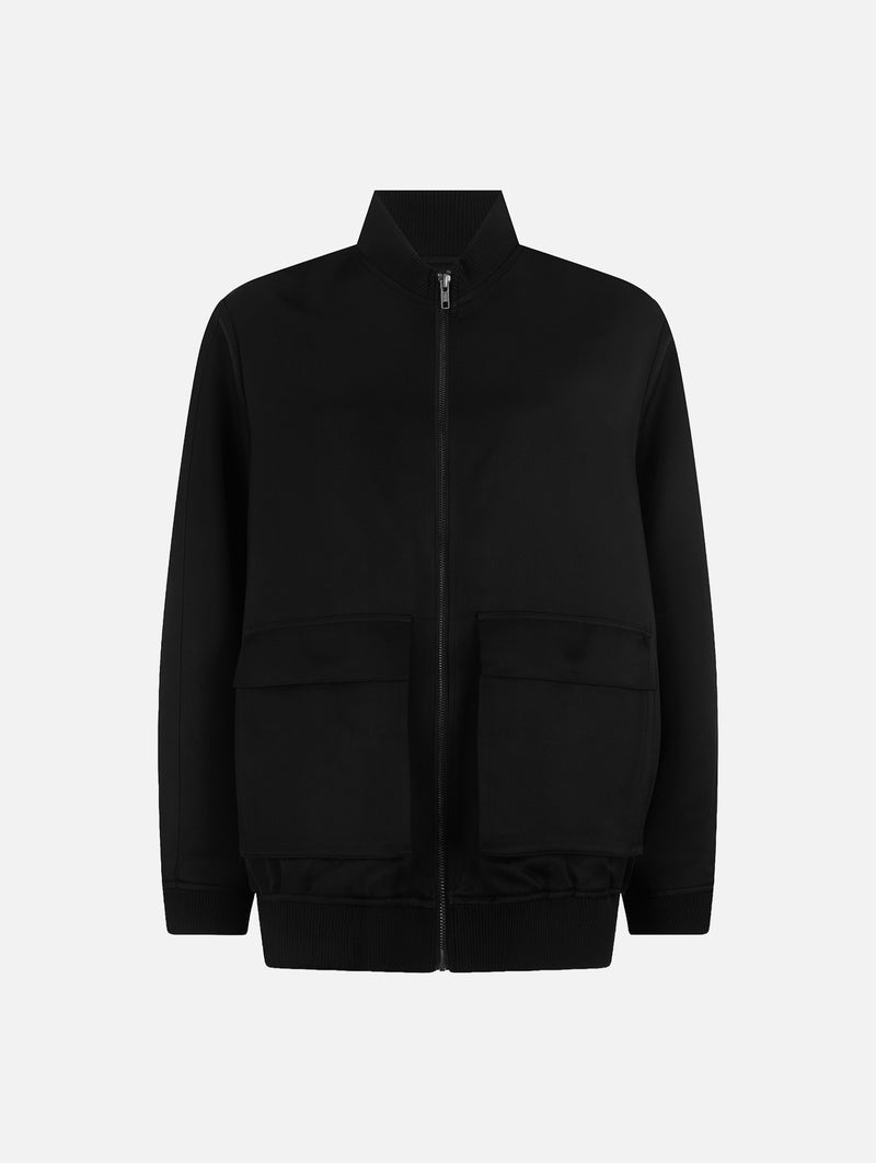 Moon Jacket in Black Satin