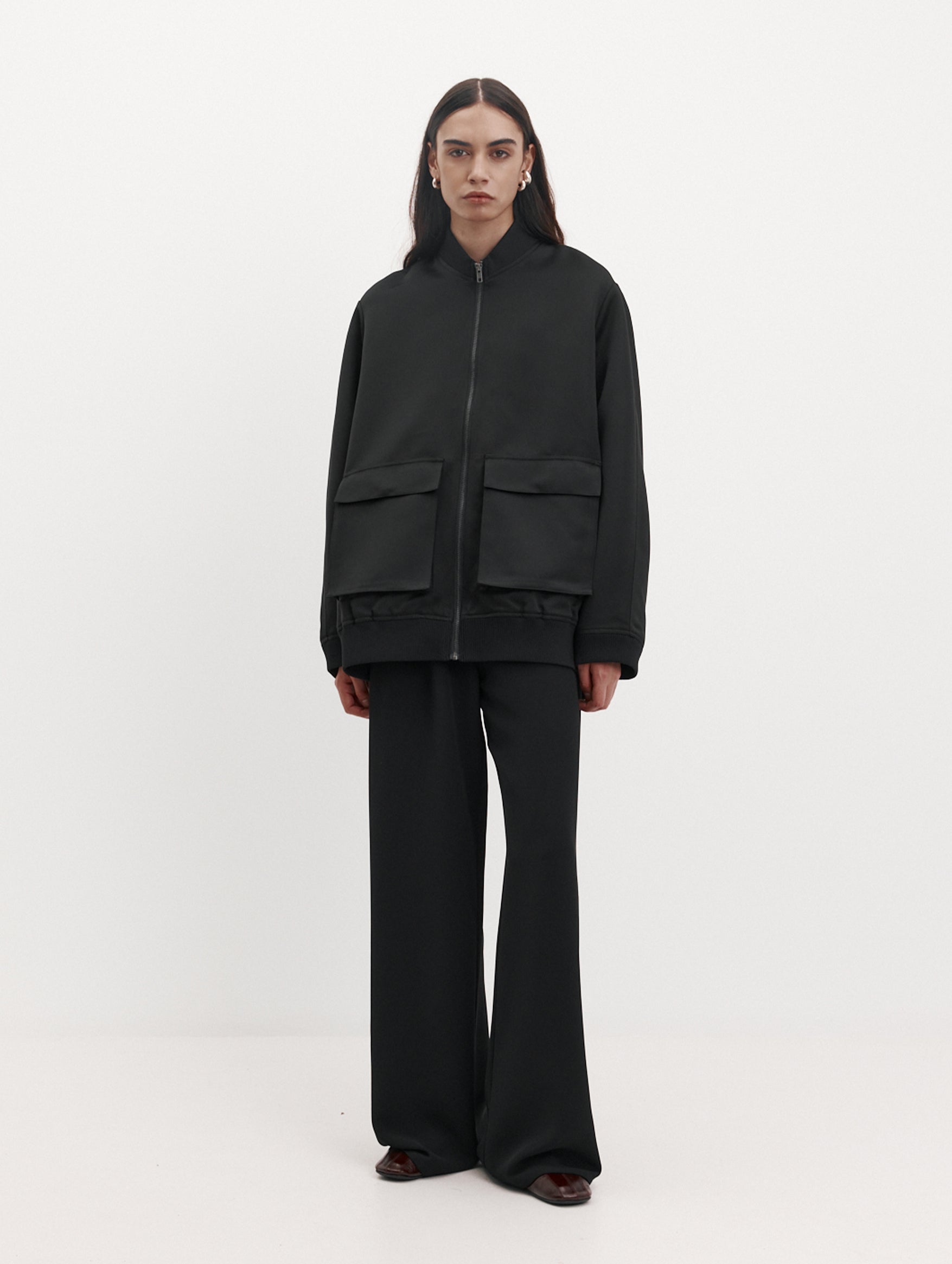 Moon Jacket in Black Satin