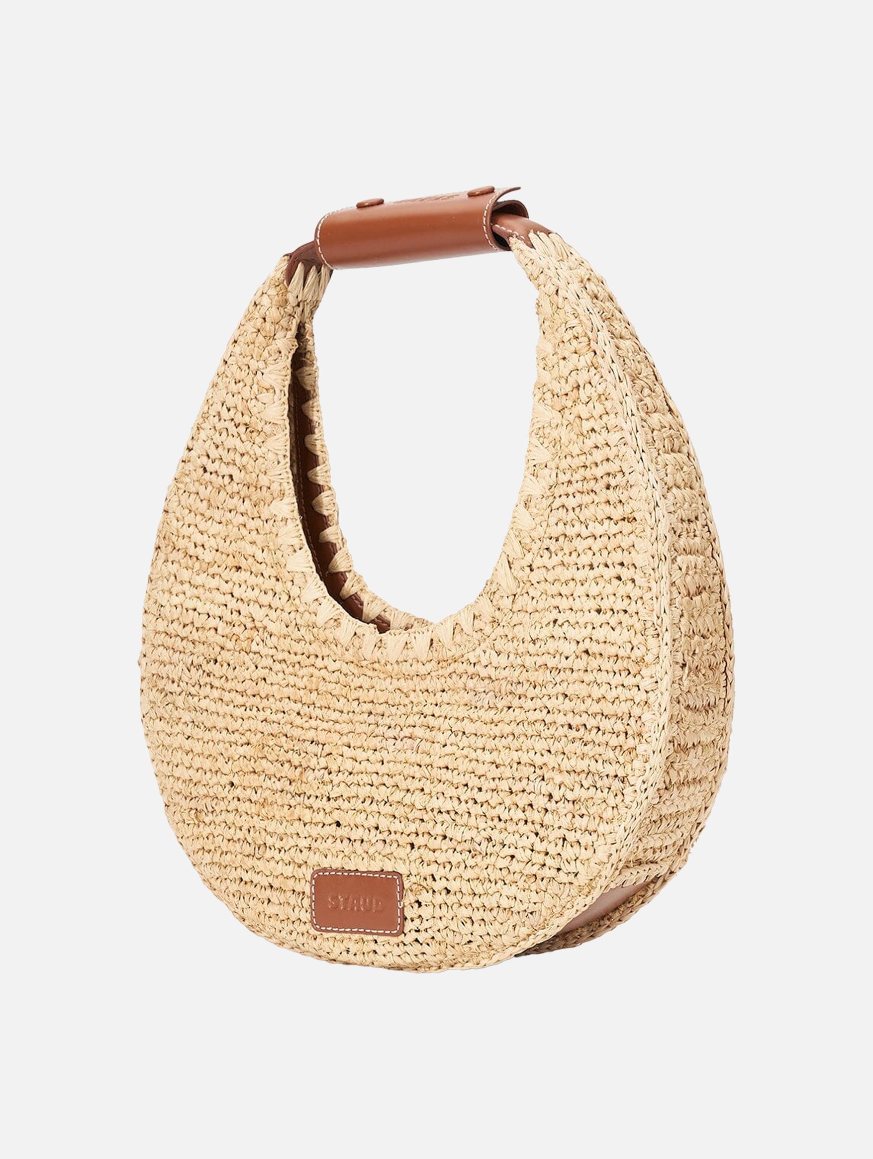 Moon Raffia Tote Bag in Natural