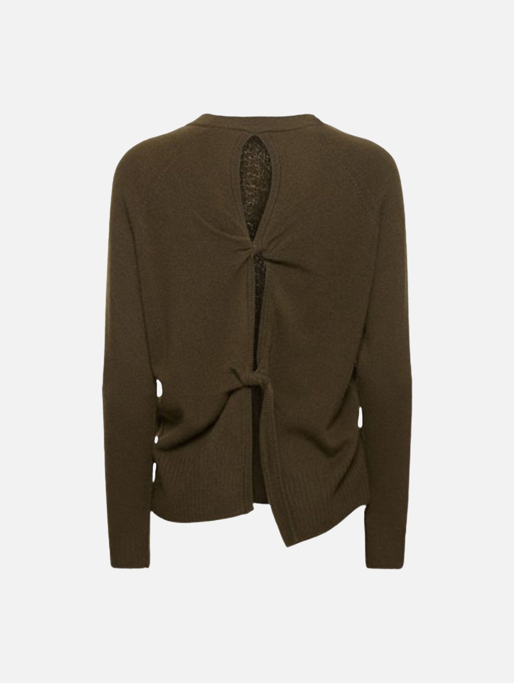 Monument Open Twist Cashmere Sweater in Khaki